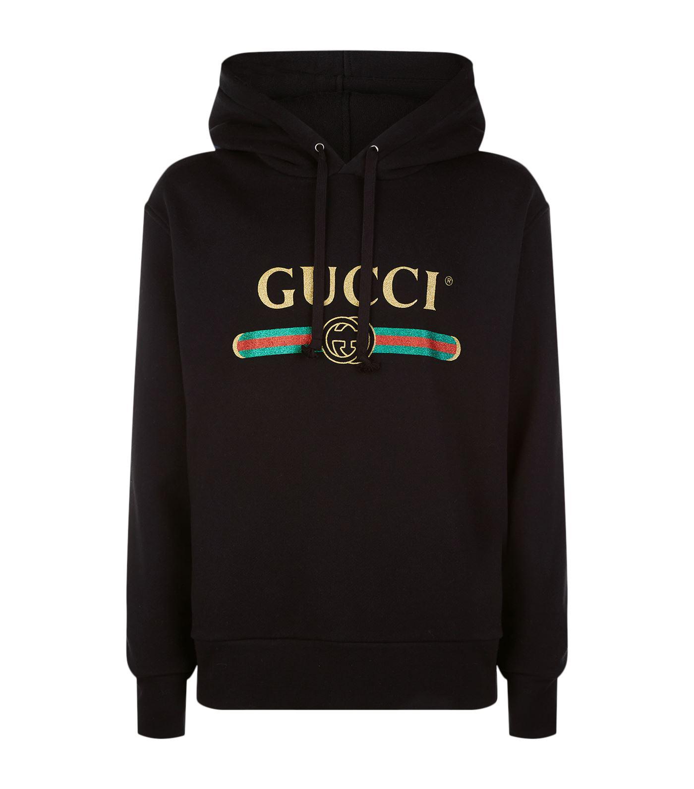 Lyst Gucci Wolf Logo Hoodie in Black for Men