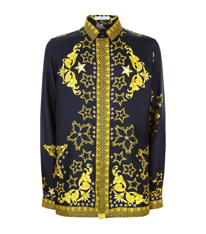Versace Baroque Star Print Silk Shirt in Multicolor | Lyst
