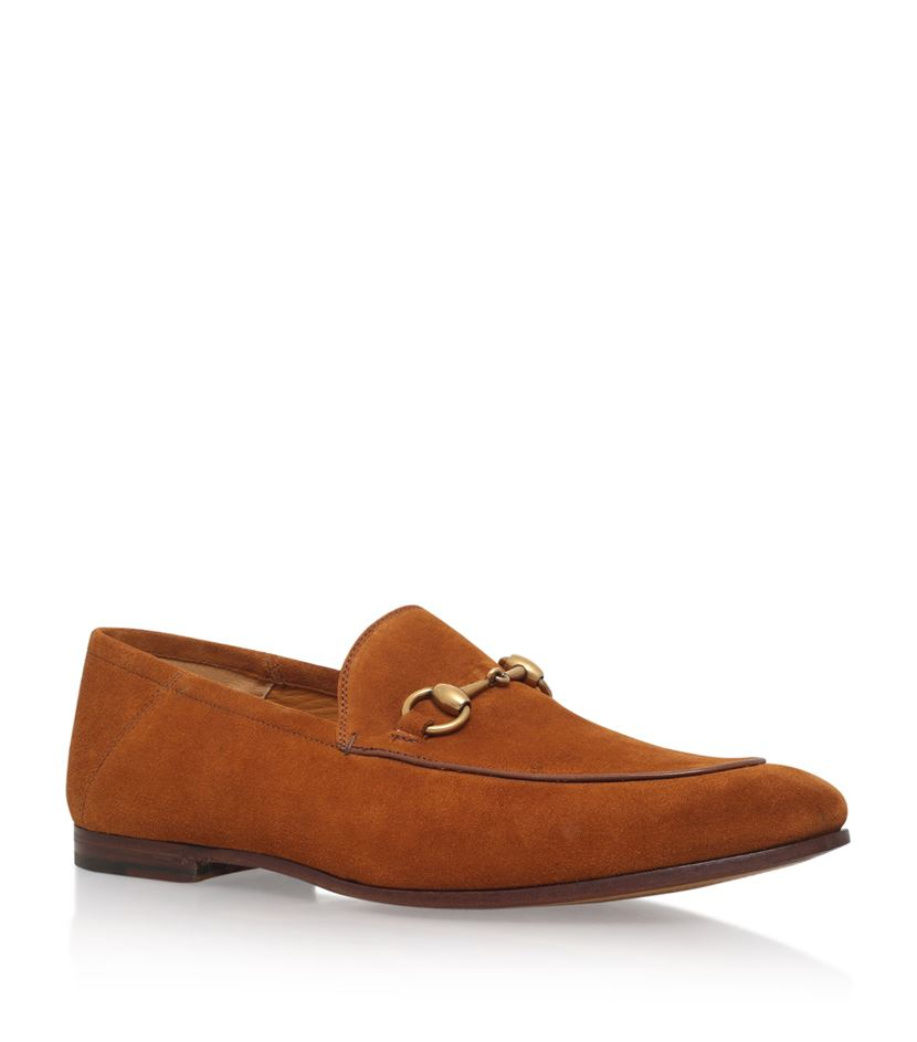 Gucci Brixton Suede Moccasins in Brown for Men | Lyst