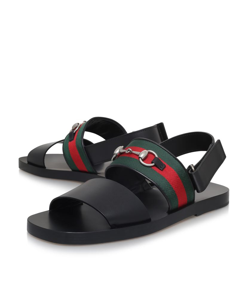 Gucci Double Strap Sandals in Black for Men - Lyst