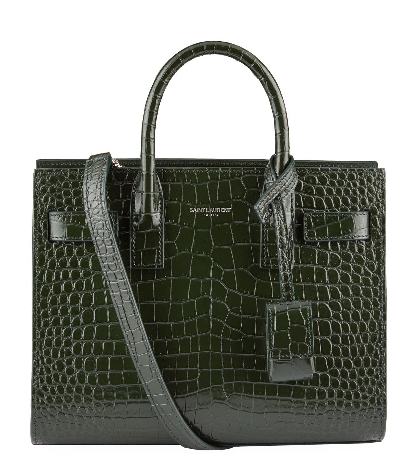 Green Bag Tote In Day Laurent da Saint viaggio Lyst Croc Borsa Nano qvFfO