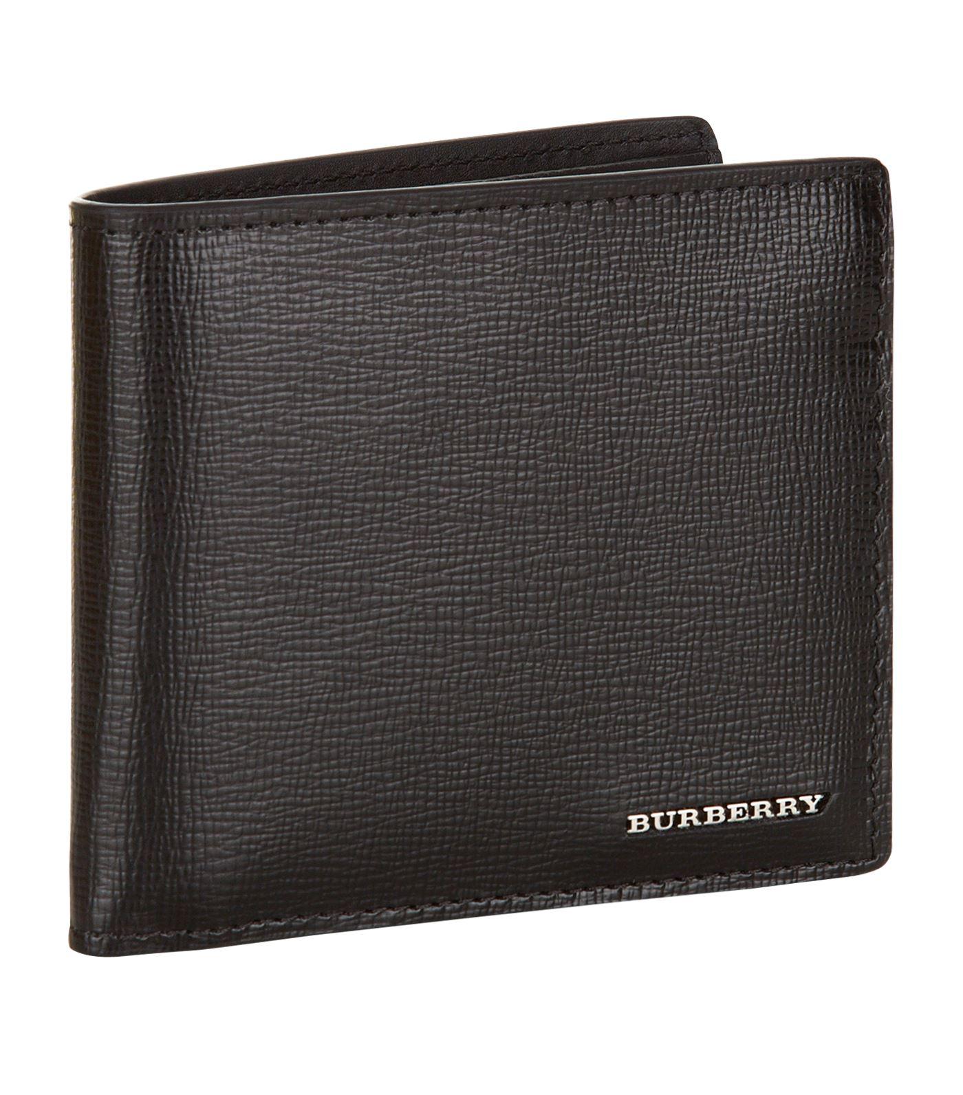 Lyst - Burberry Saffiano Leather Bifold Wallet in Black for Men