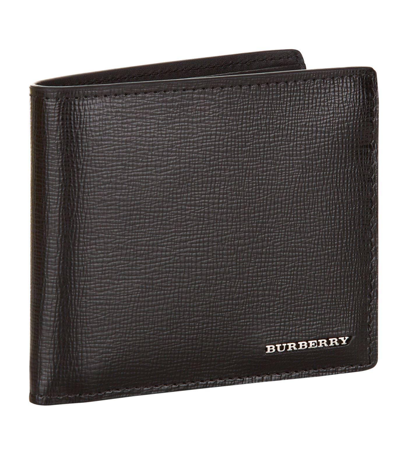 Lyst Burberry Saffiano Leather Bifold Wallet in Black for Men