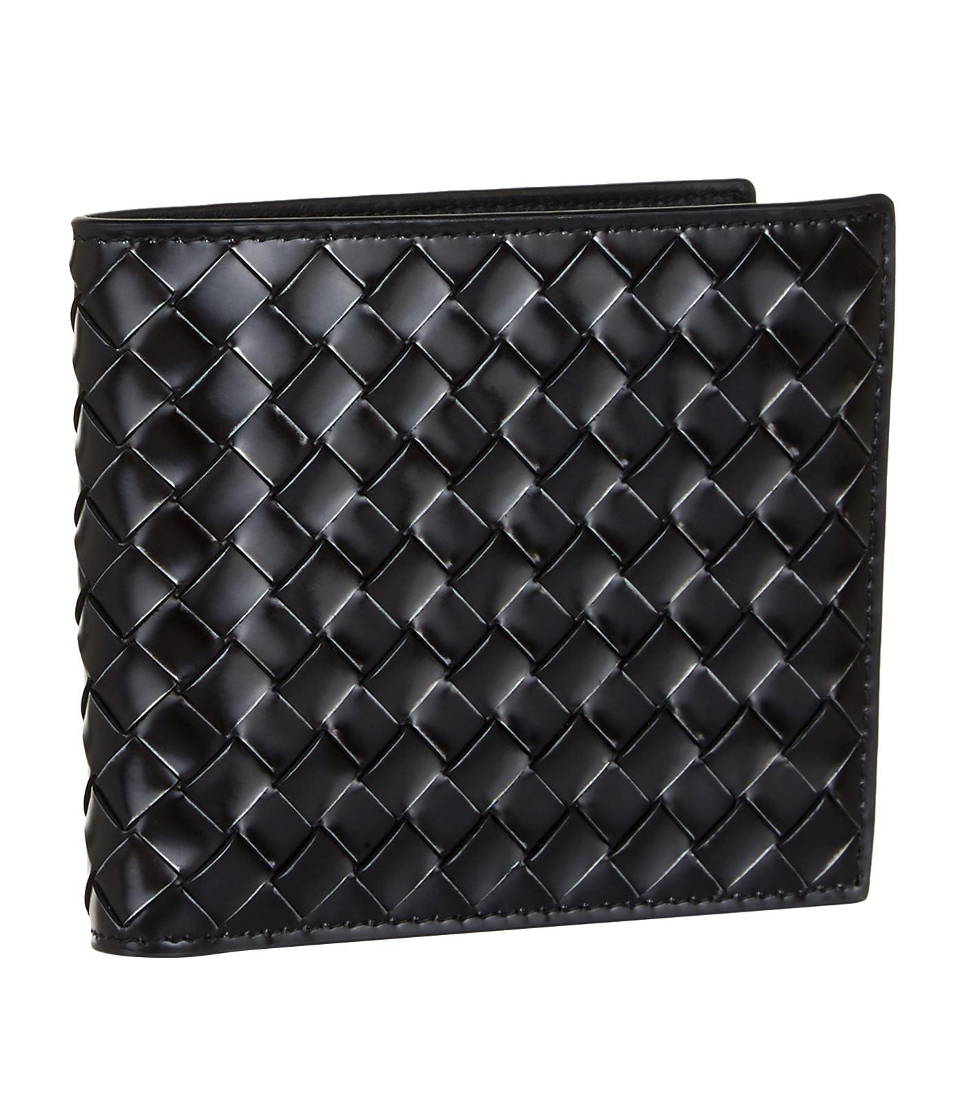 Bottega Veneta Intrecciato Weave Leather Bifold Wallet in Metallic for