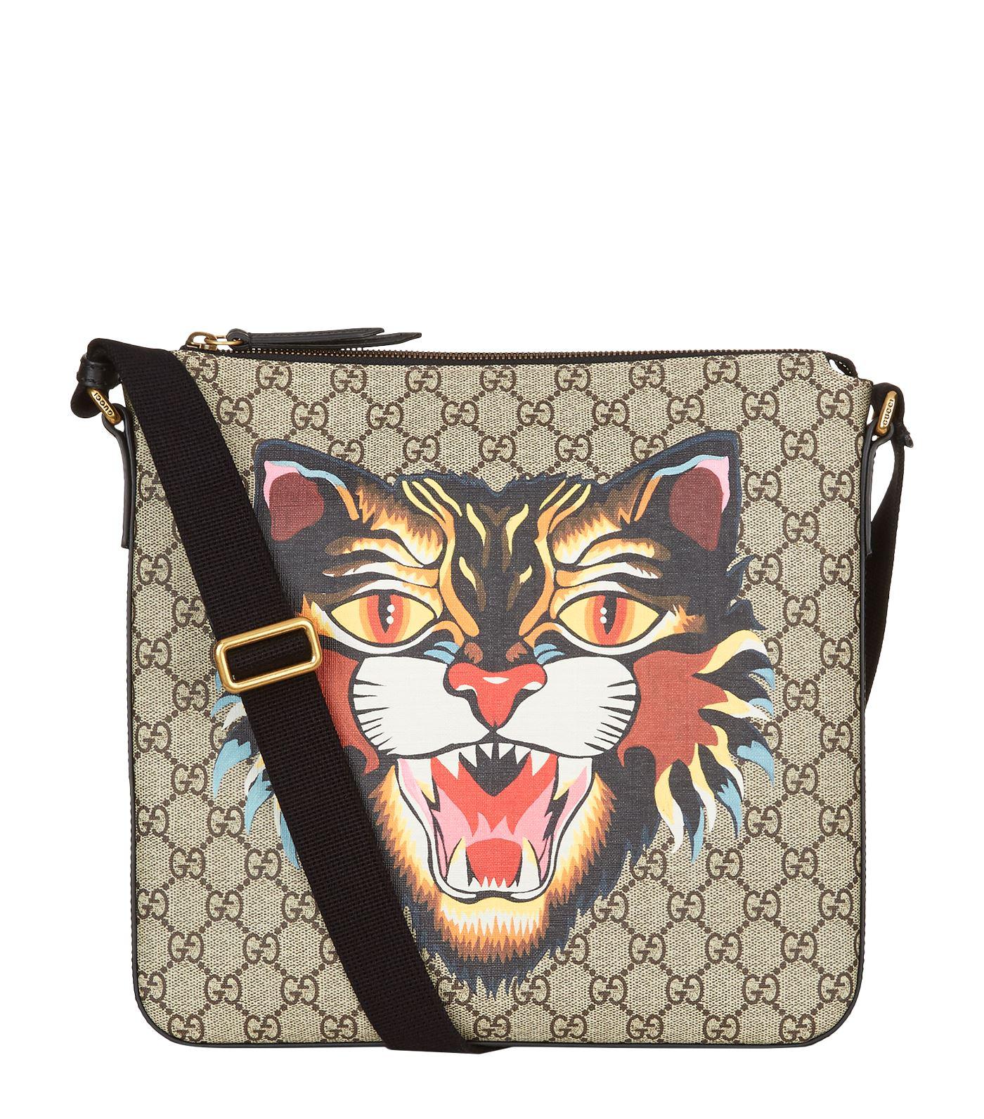 Gucci Canvas Angry Cat Supreme Messenger Bag in Beige (Natural) for Men ...