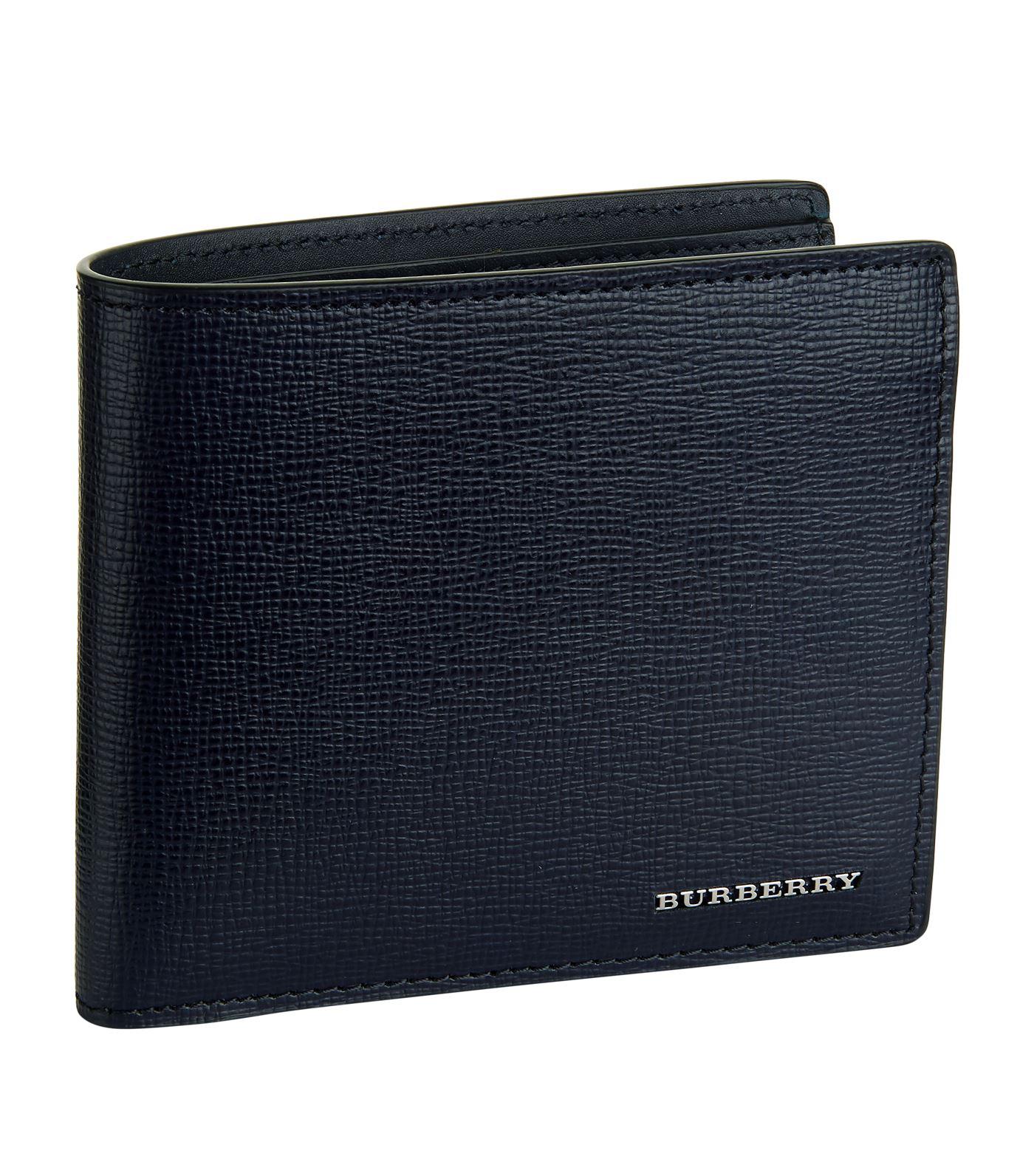 Lyst - Burberry London Leather Bifold Wallet in Blue for Men