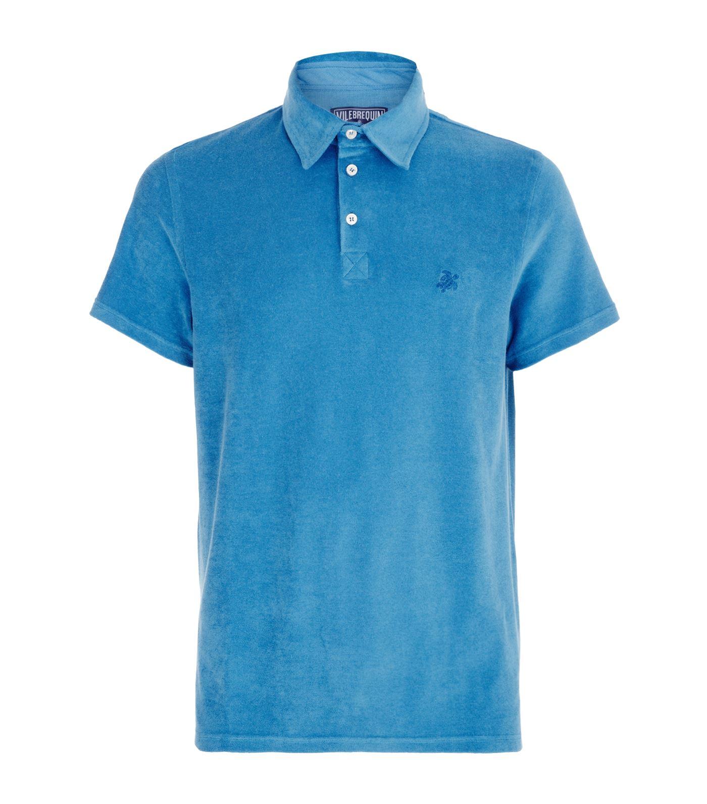 Vilebrequin Pavois Terry Cotton Polo Shirt in Blue for Men | Lyst