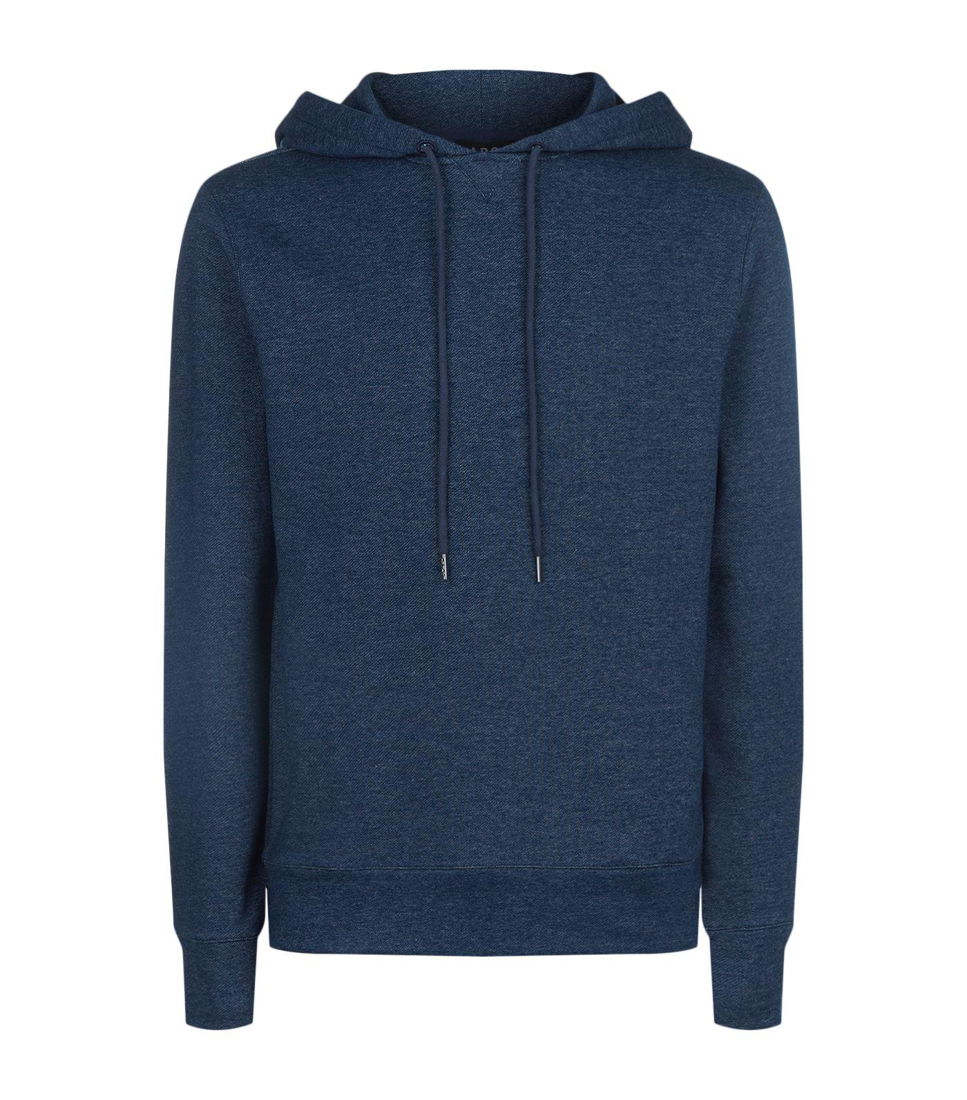 A.p.c. Drawstring Marl Hoodie in Blue for Men | Lyst