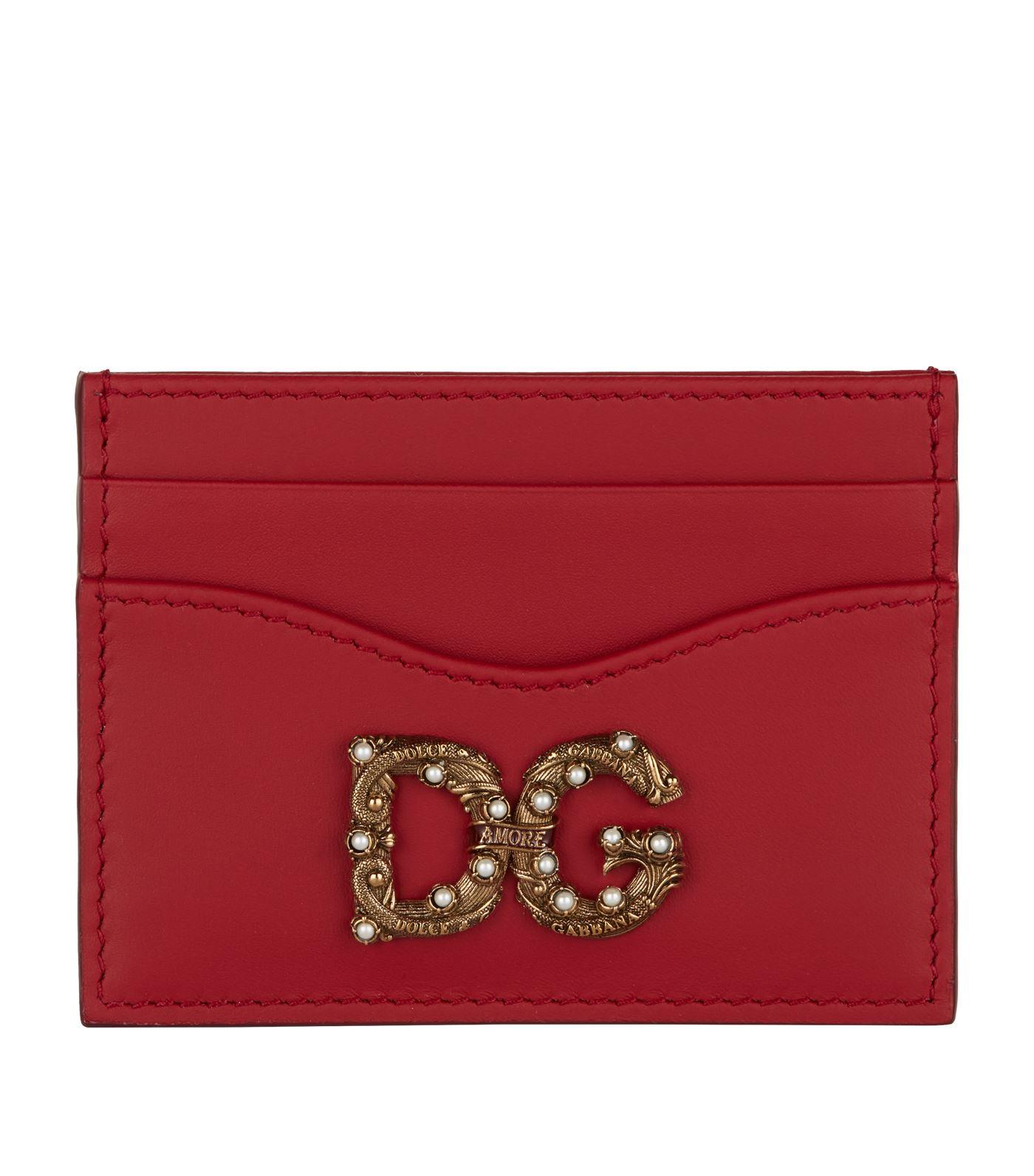 Dolce & Gabbana Leather Card Holder in Red - Save 28% - Lyst