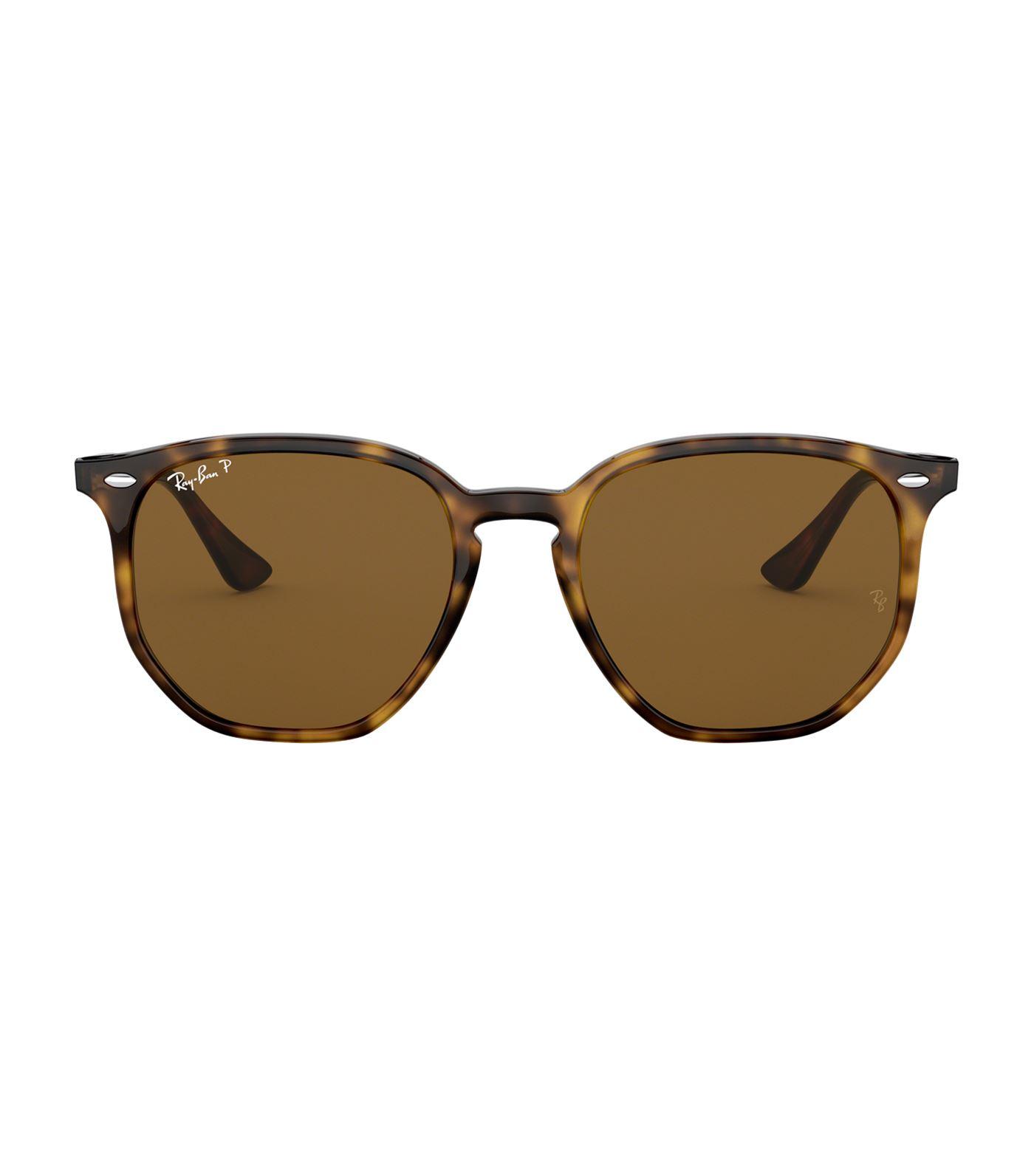Ray Ban Hexagonal Sunglasses In Brown Lyst