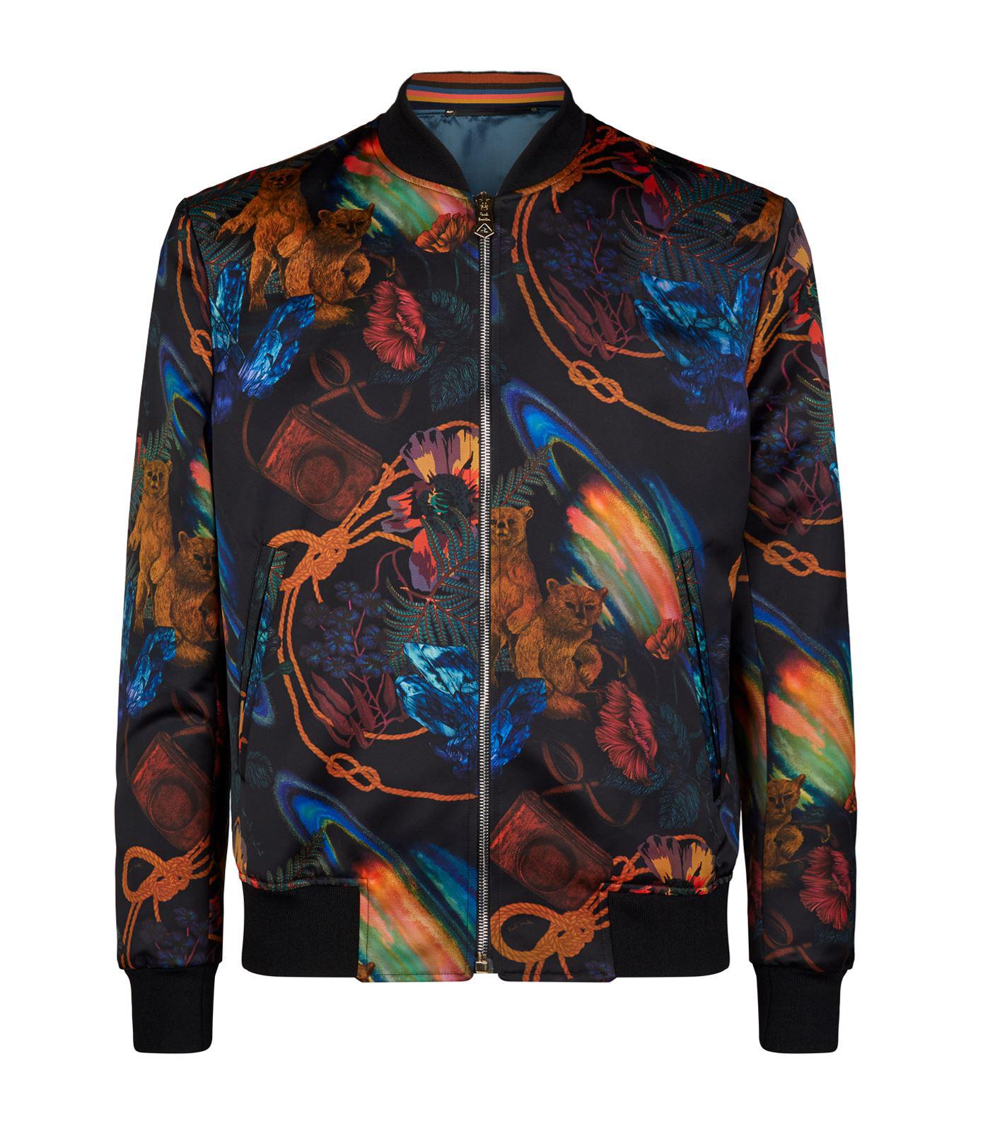 Lyst - Paul Smith Printed Bomber Jacket in Blue for Men