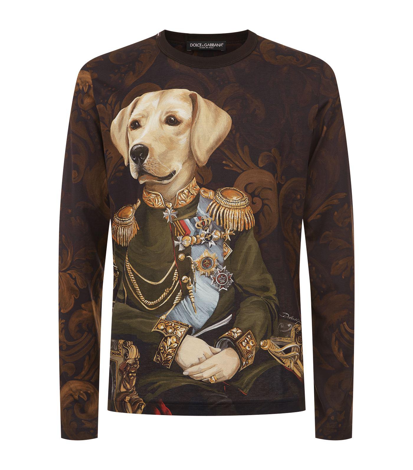 Lyst - Dolce & Gabbana Long-sleeved Dog T-shirt for Men