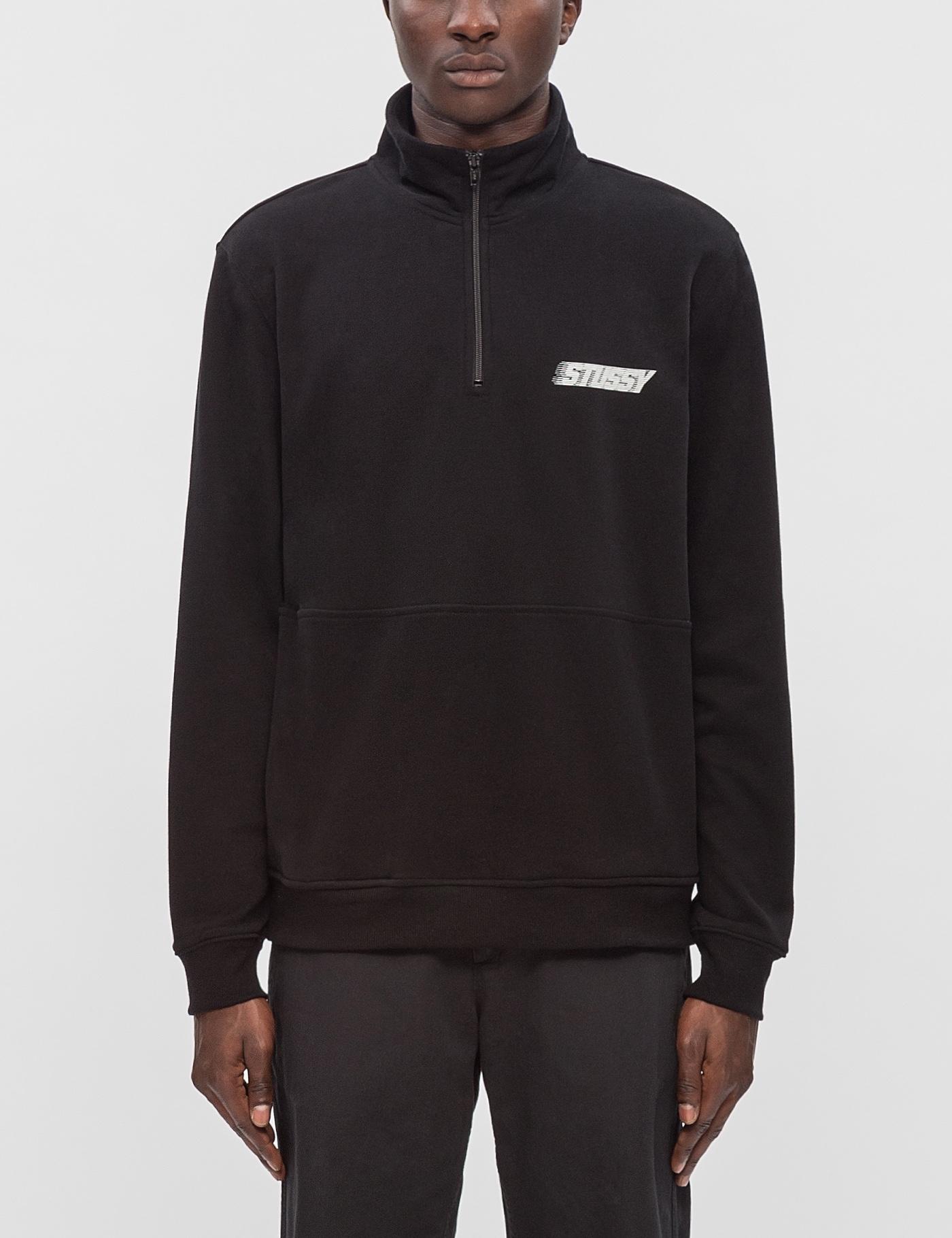 Download Lyst - Stussy Nylon Panel Mock Sweater in Black for Men