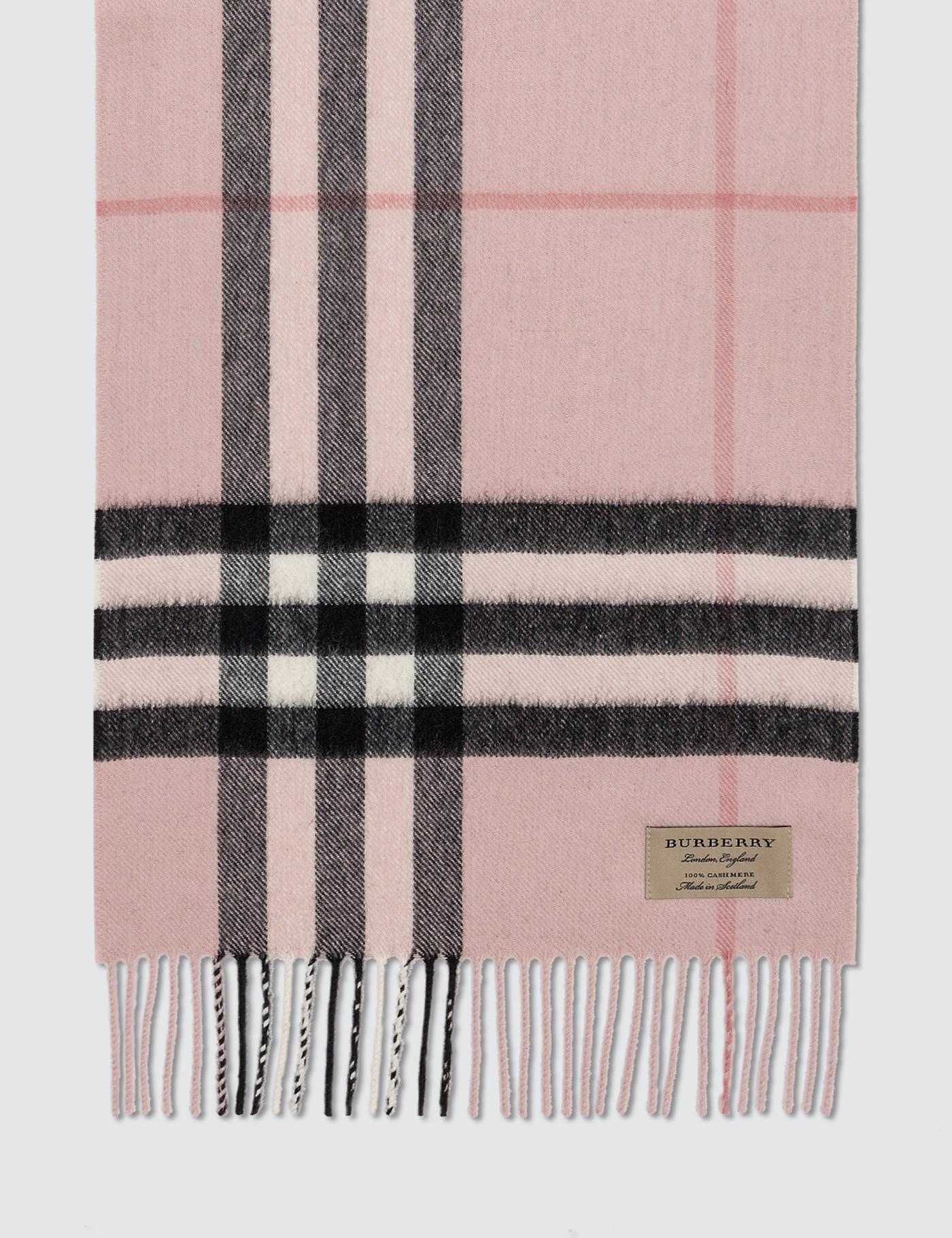 Burberry Classic Cashmere Check Scarf In Pink Lyst 