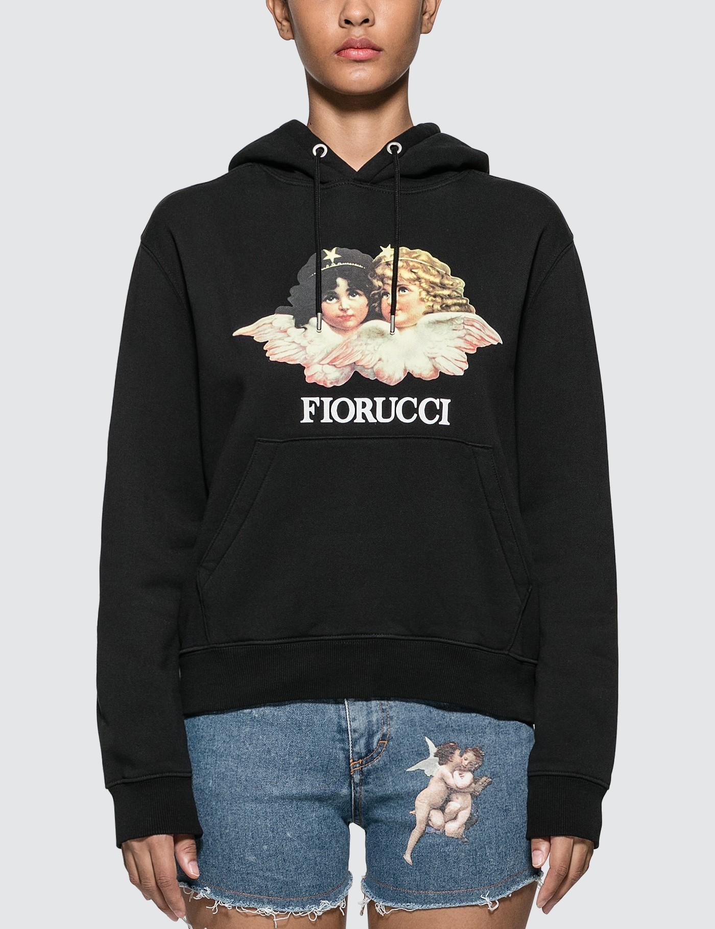 Fiorucci Cotton Vintage Angels Hoodie in Black - Lyst