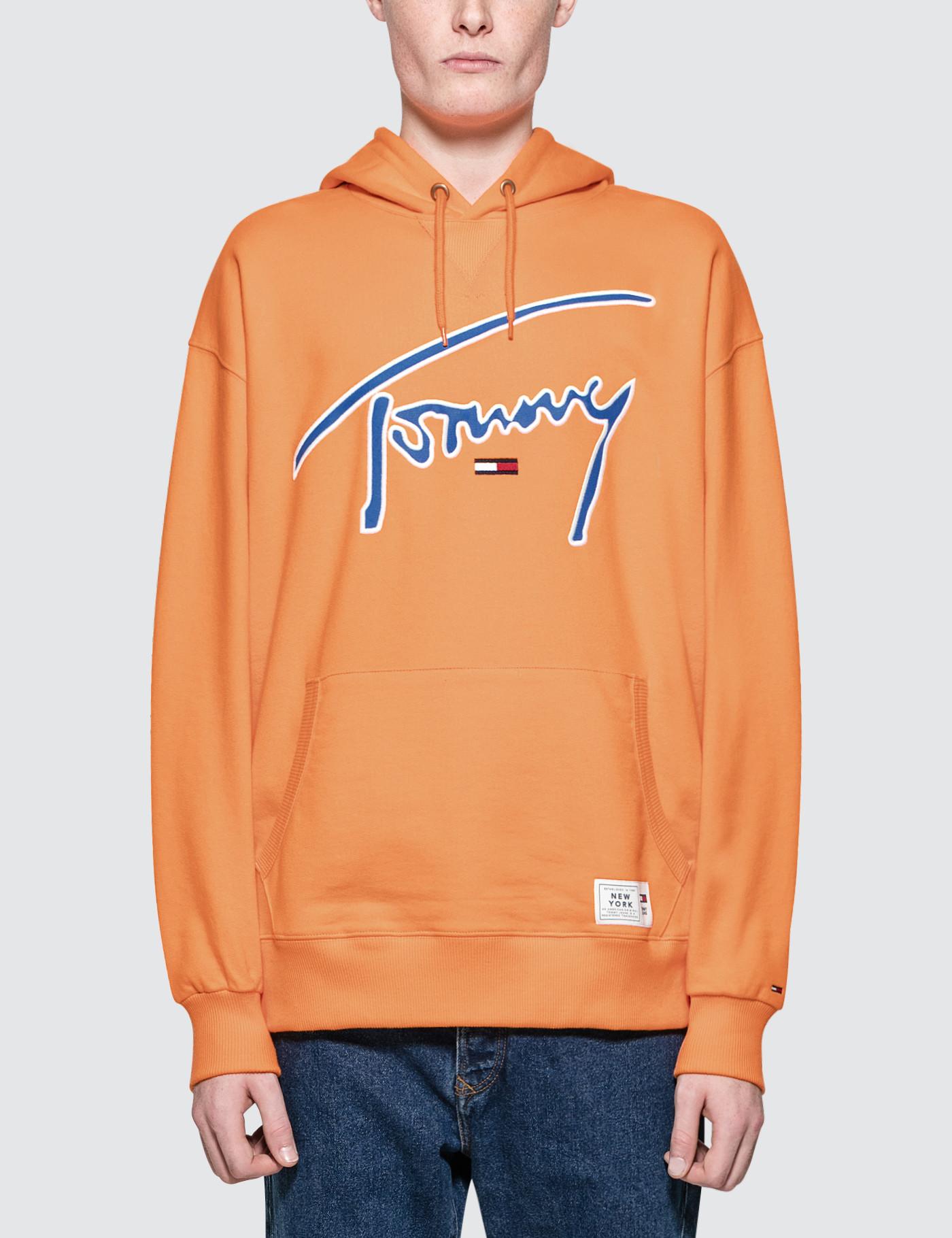 Lyst - Tommy Hilfiger Tommy Signature Hoodie in Orange for Men