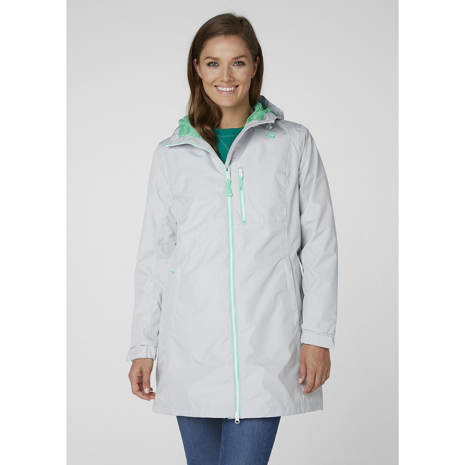 Helly Hansen Long Belfast Rain Jacket Grey in Gray Lyst