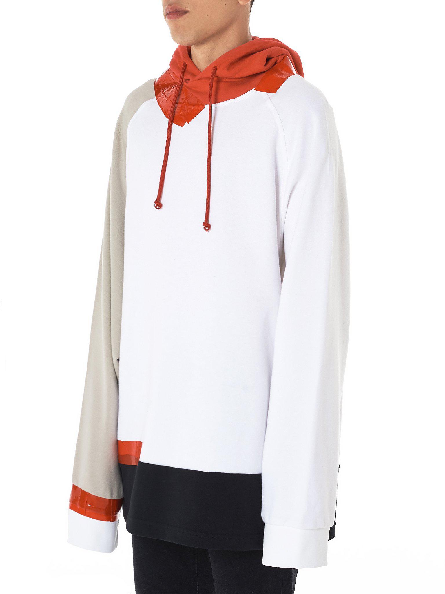 Lyst - Raf Simons Duct Tape Applique Assemblage Hoodie in White for Men