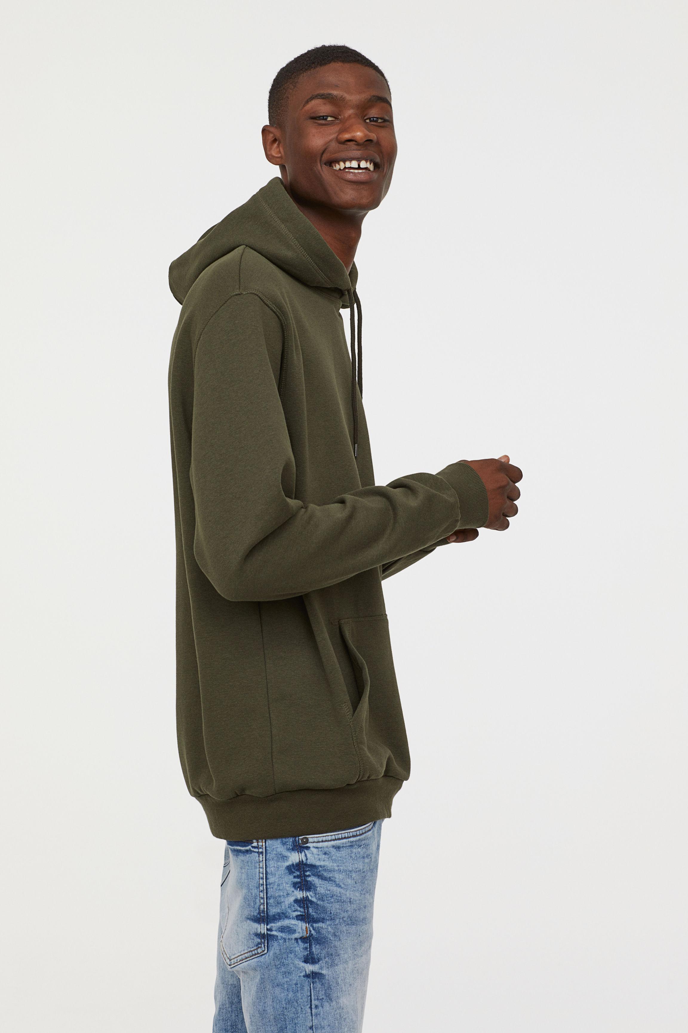 H&M Hooded Top in Green for Men - Lyst