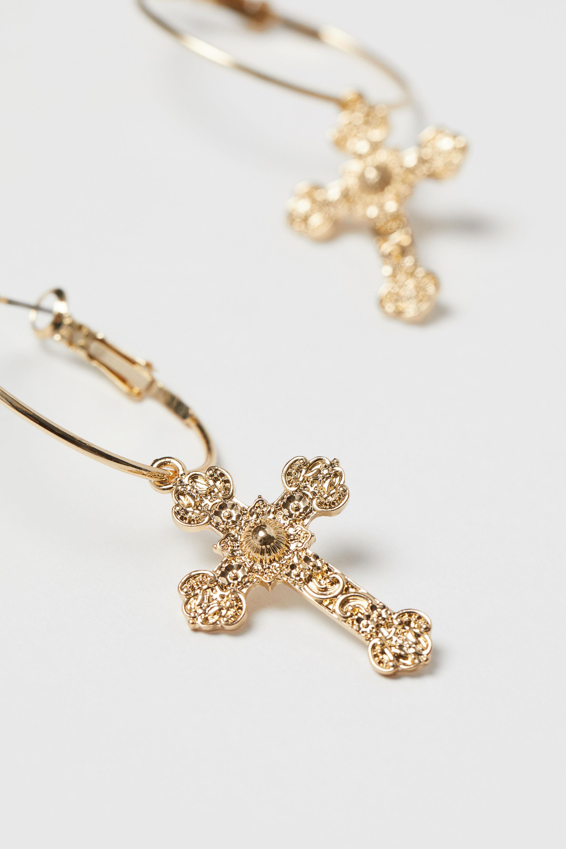 Lyst H&M Hoop Earrings in Metallic