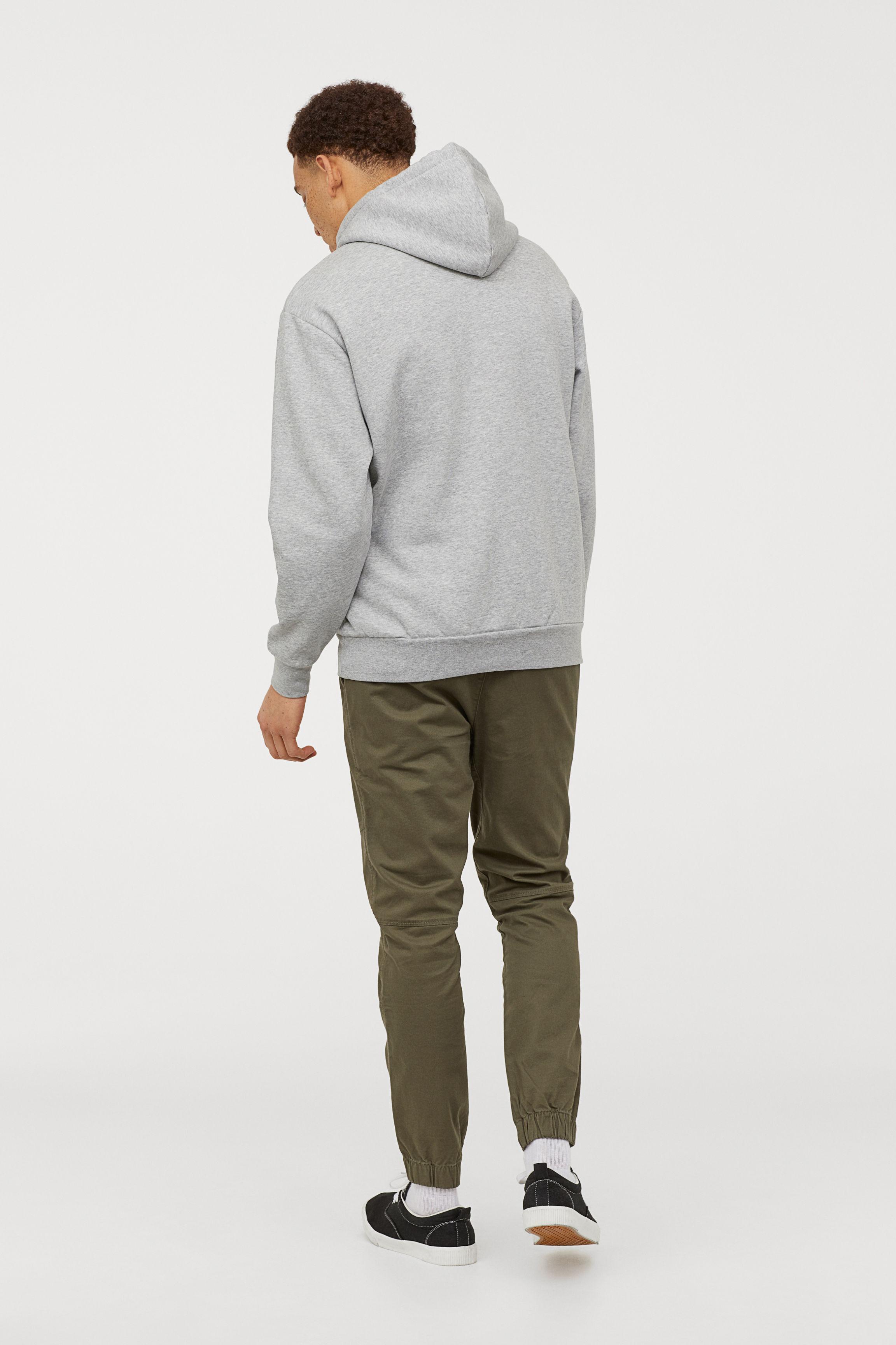 h&m twill joggers zipper