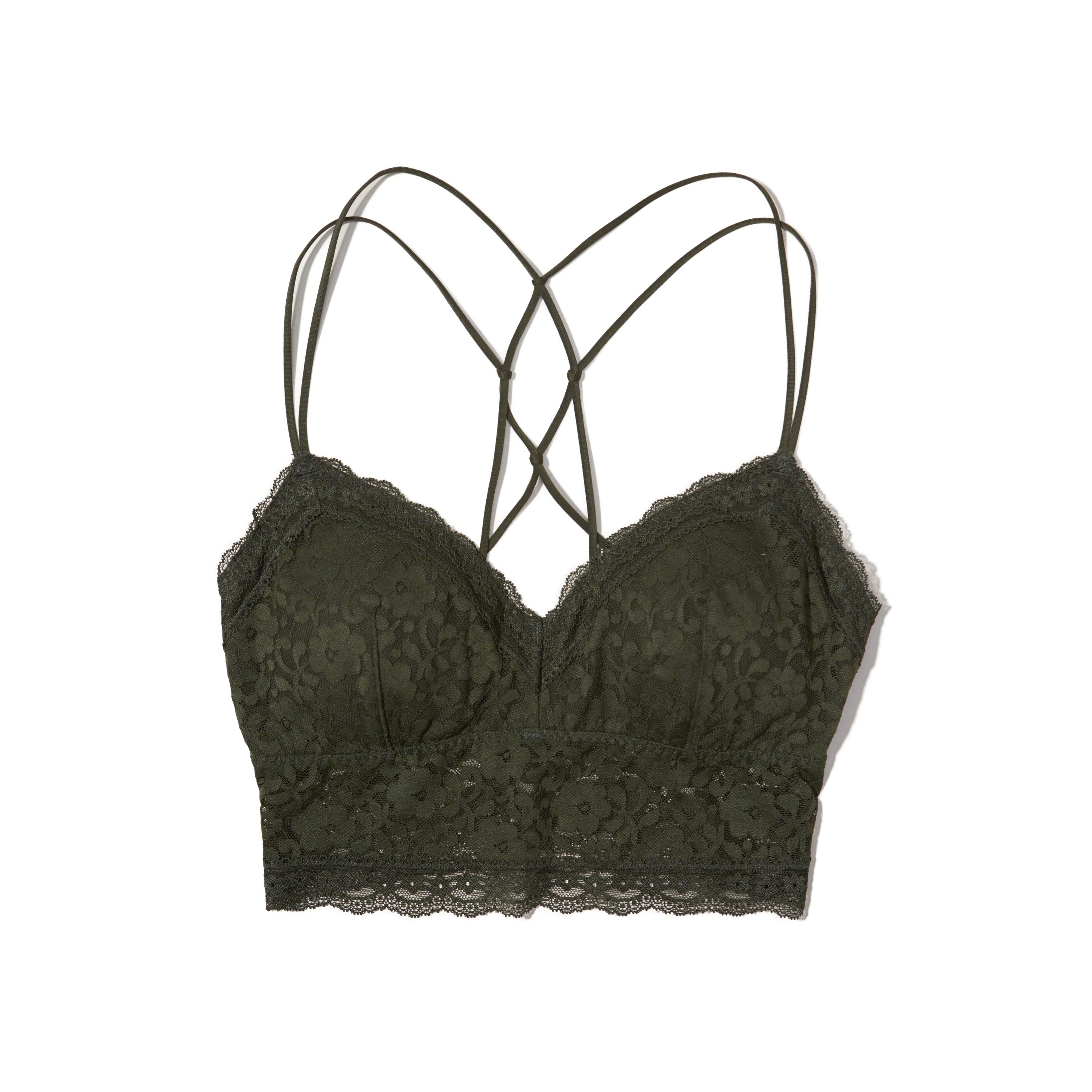 Lyst - Hollister Strappy Longline Bralette With Removable Pads in Green