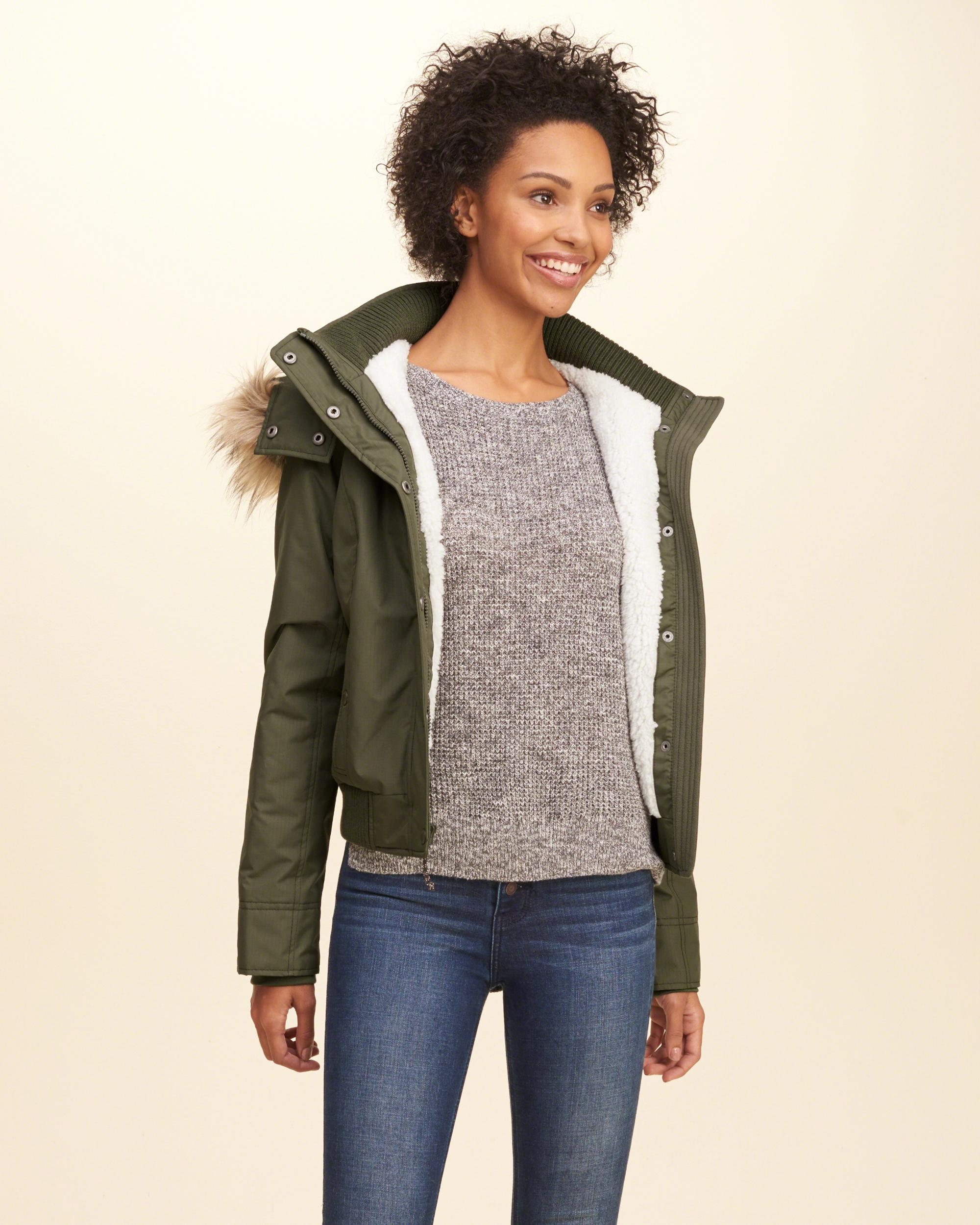 Lyst - Hollister All-weather Sherpa Lined Bomber Jacket