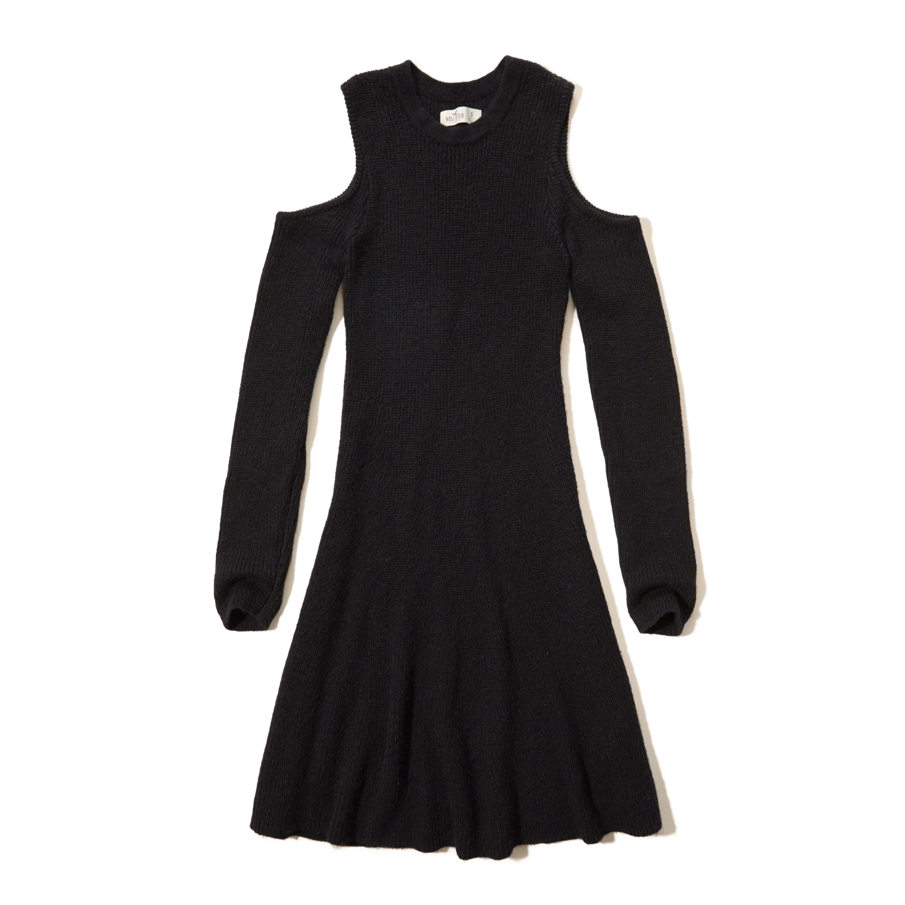 Lyst - Hollister Cold Shoulder Sweater Dress in Black