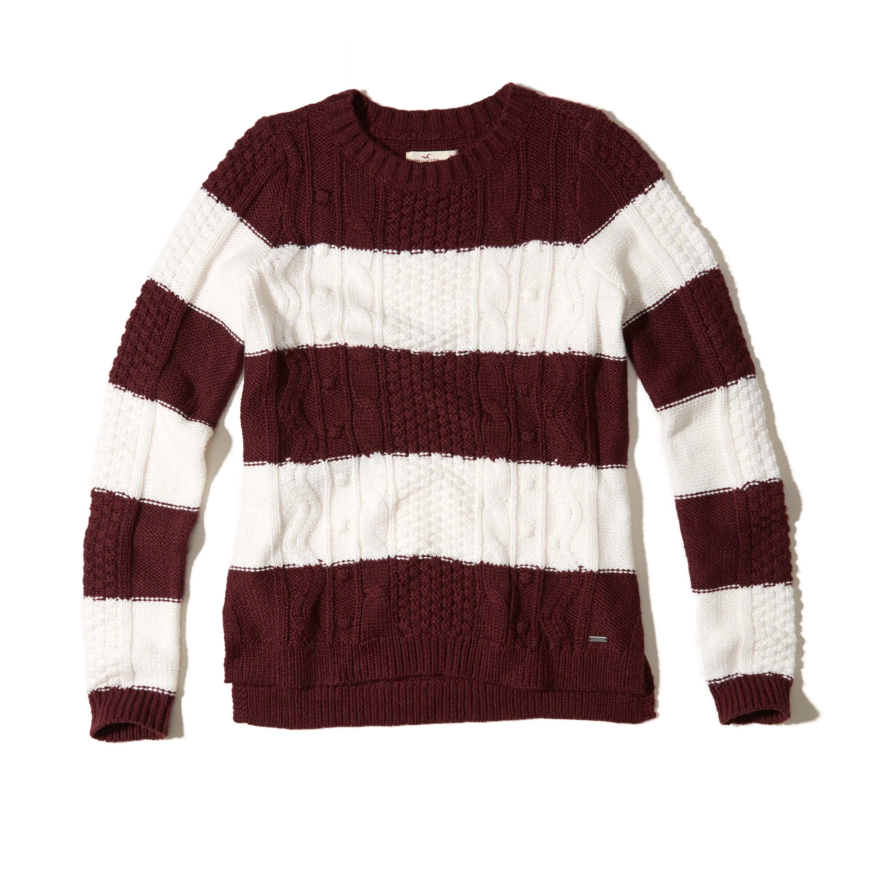 pattern crew sweater hollister