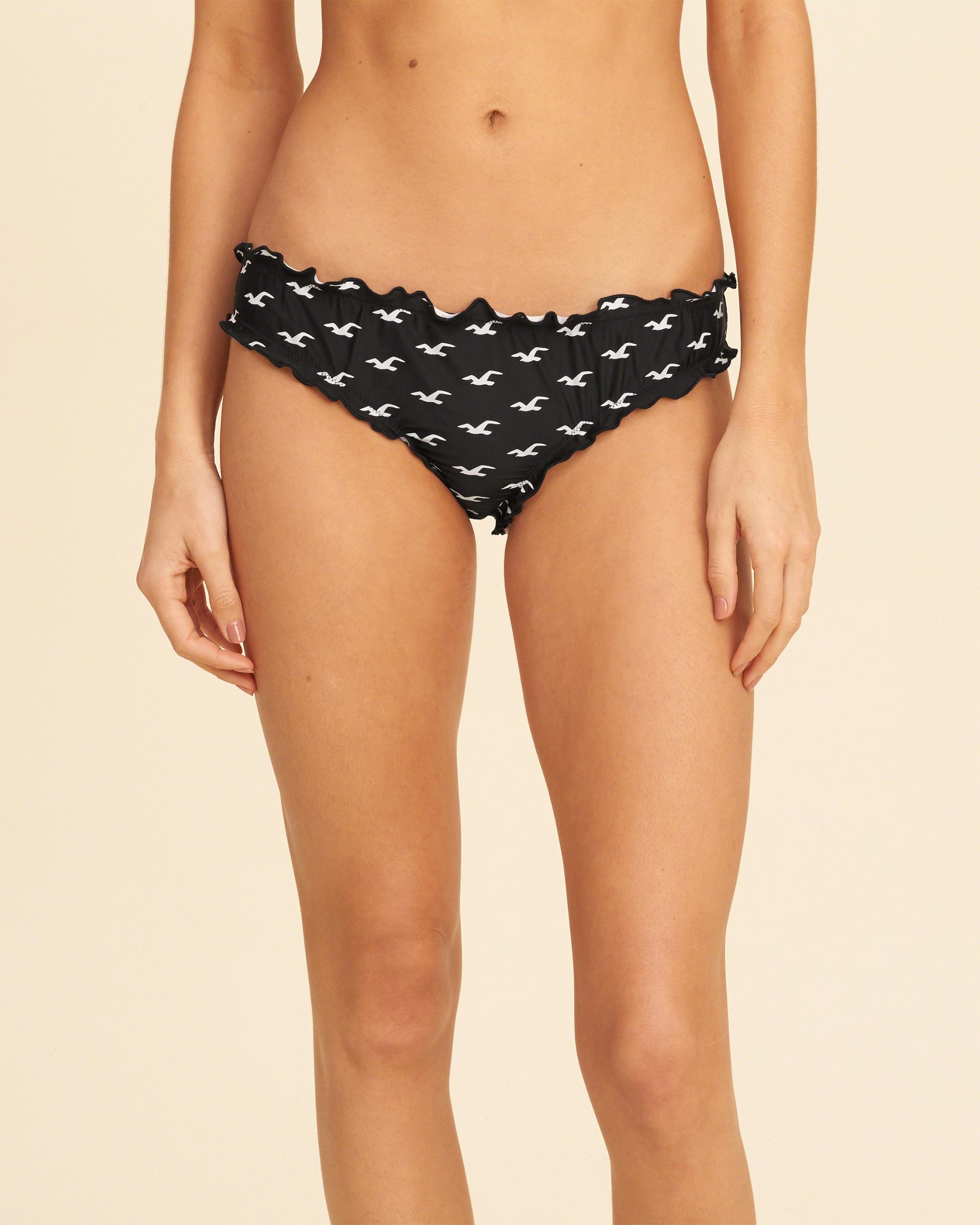 Lyst - Hollister Ruffle Cheeky Bikini Bottom in Black.