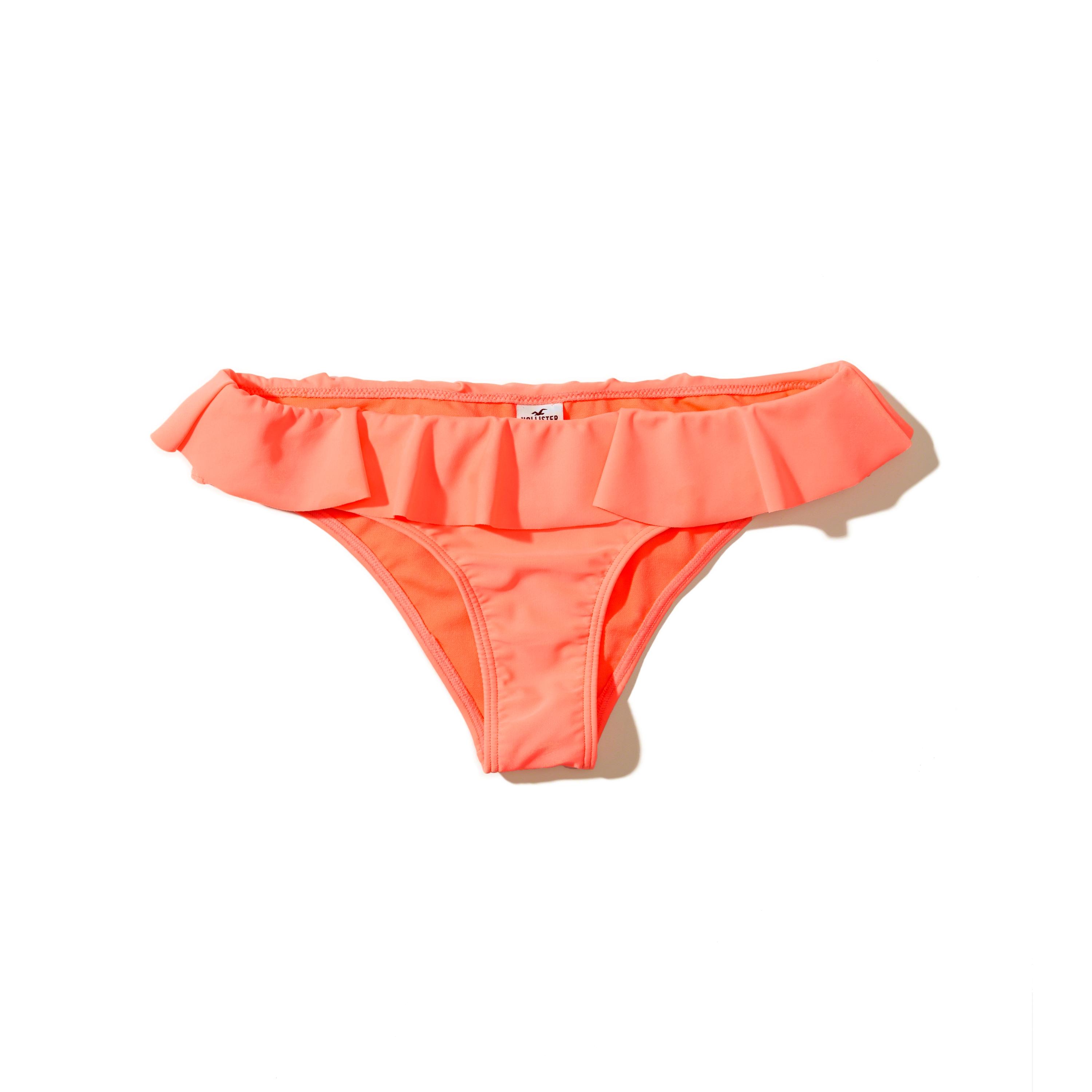 Lyst Hollister Ruffle Original Cheeky Bikini Bottom in Orange