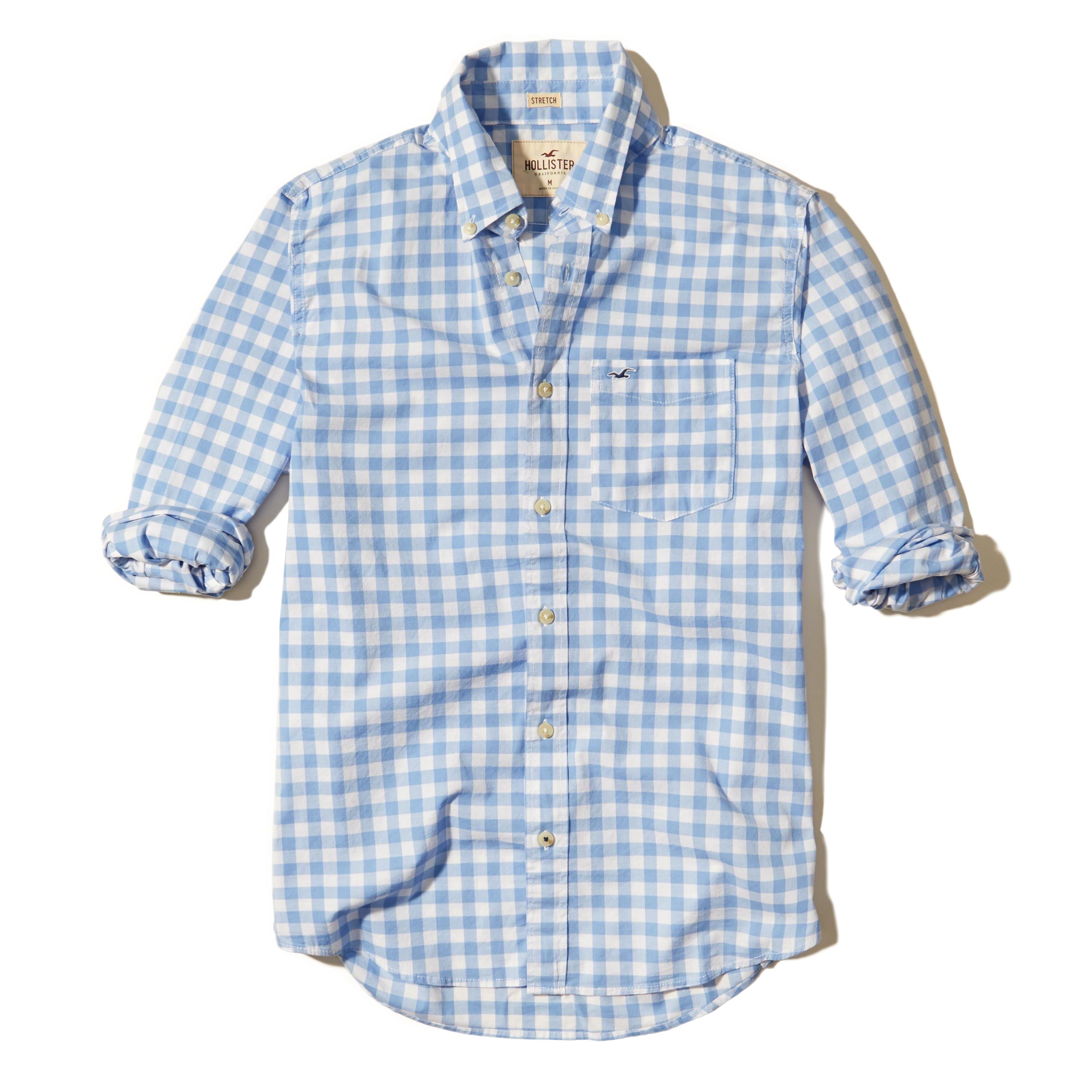 hollister blue plaid shirt