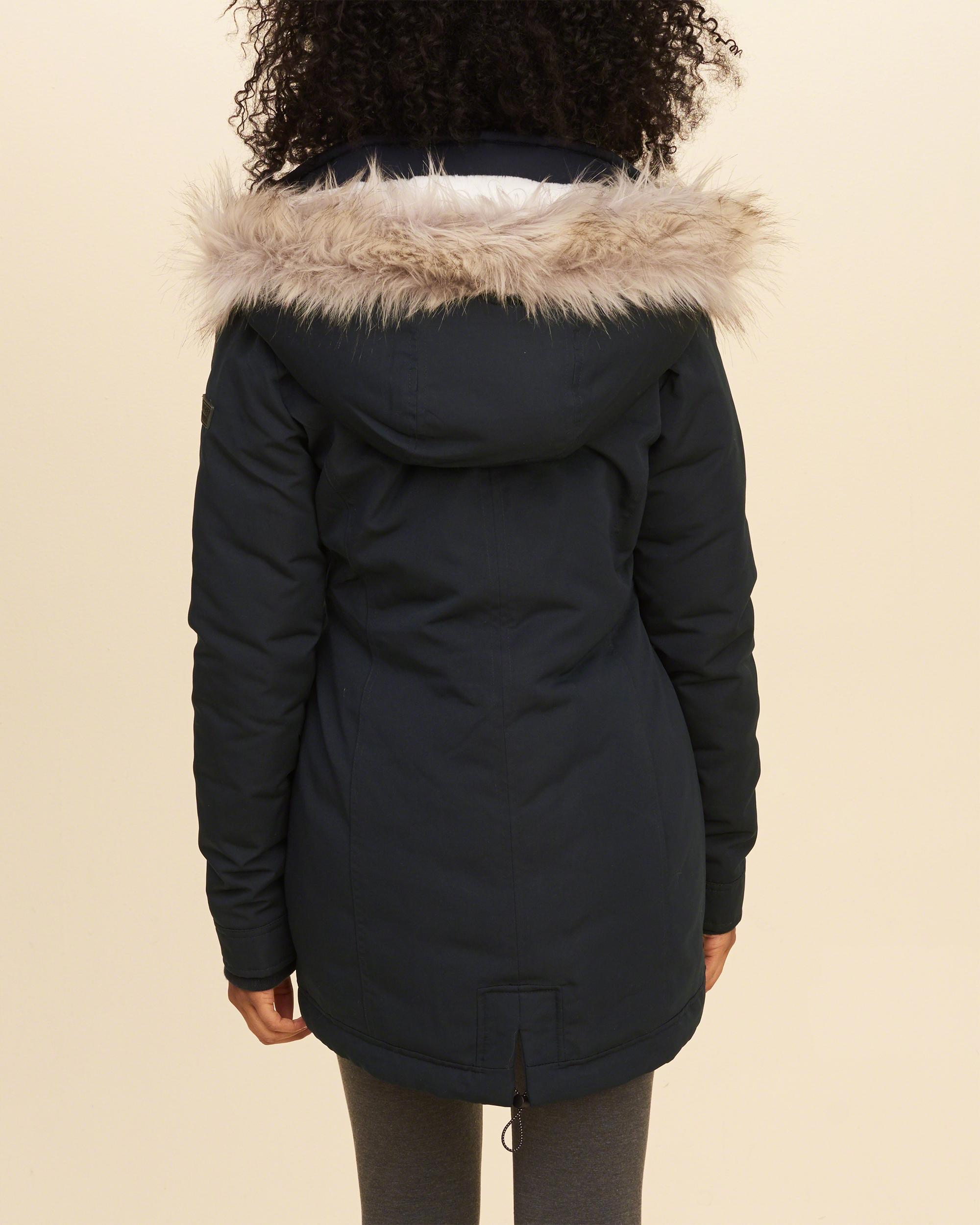 Lyst Hollister Nylon Down Parka in Blue