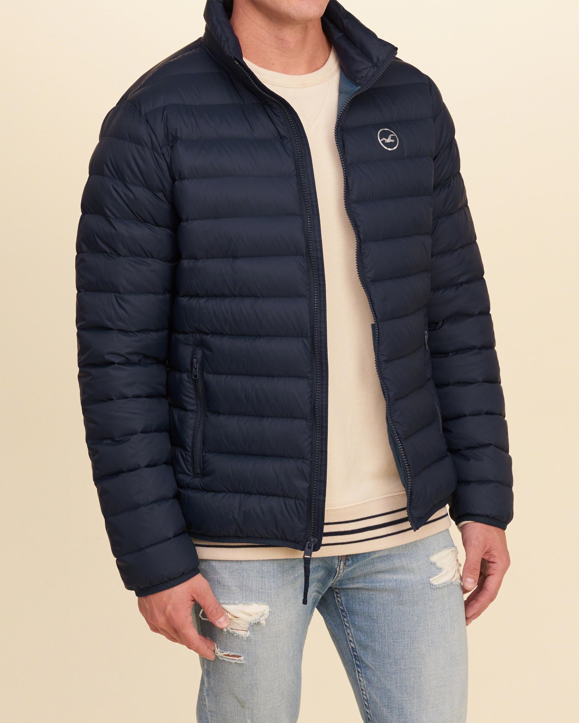 Lyst Hollister Lightweight Down Puffer Jacket in Blue for Men
