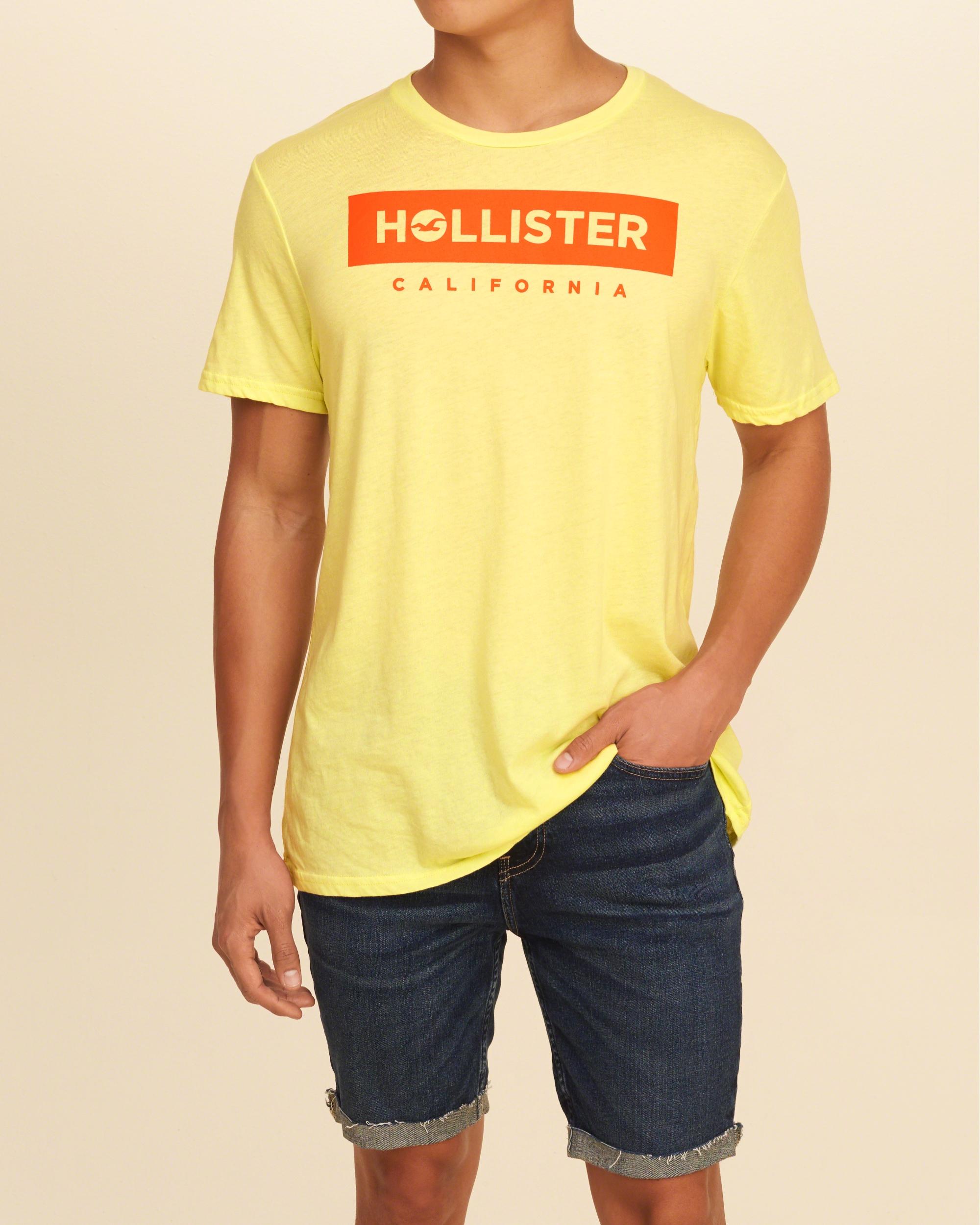 Lyst Hollister Neon Graphic Tee in Yellow for Men