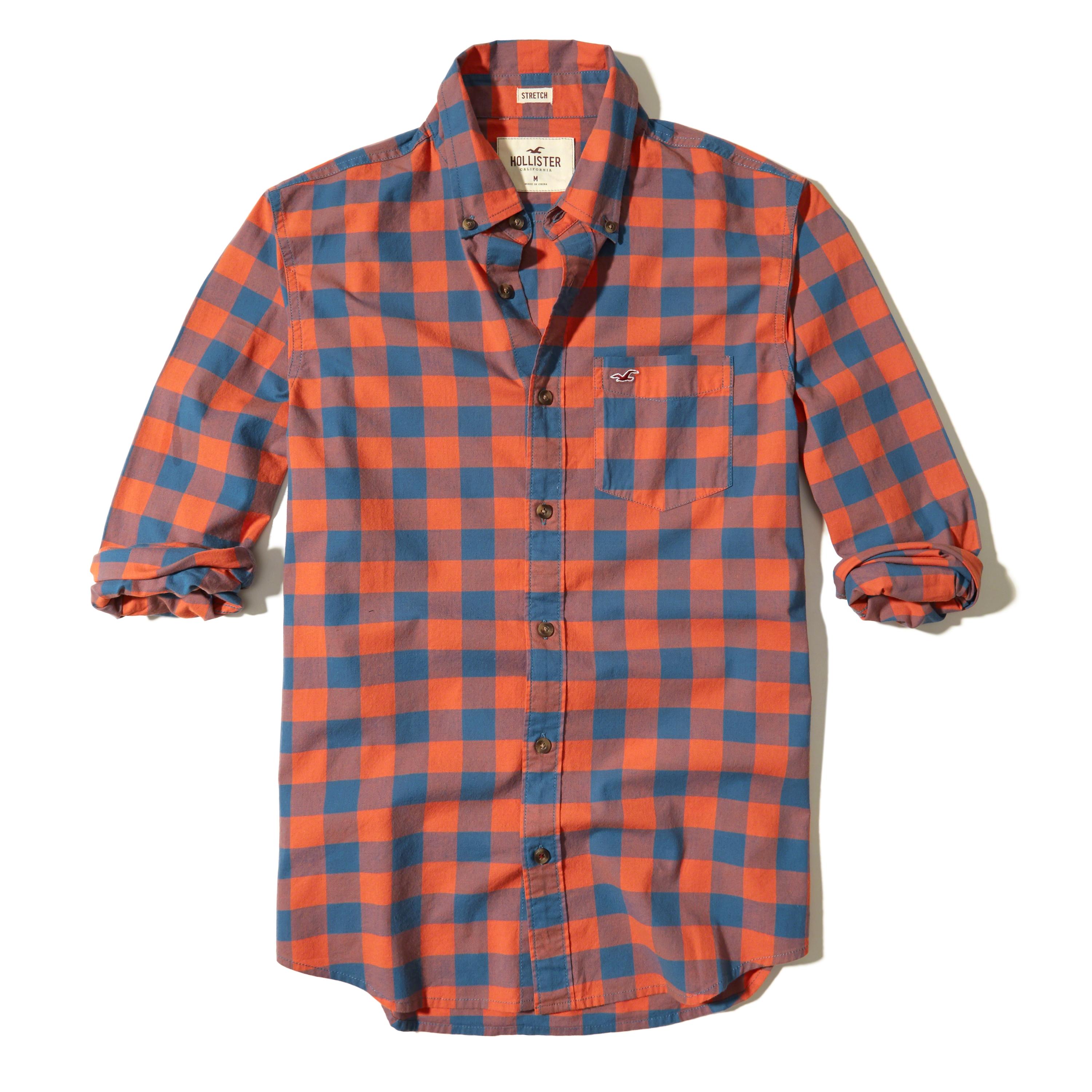 men's plaid poplin shirt