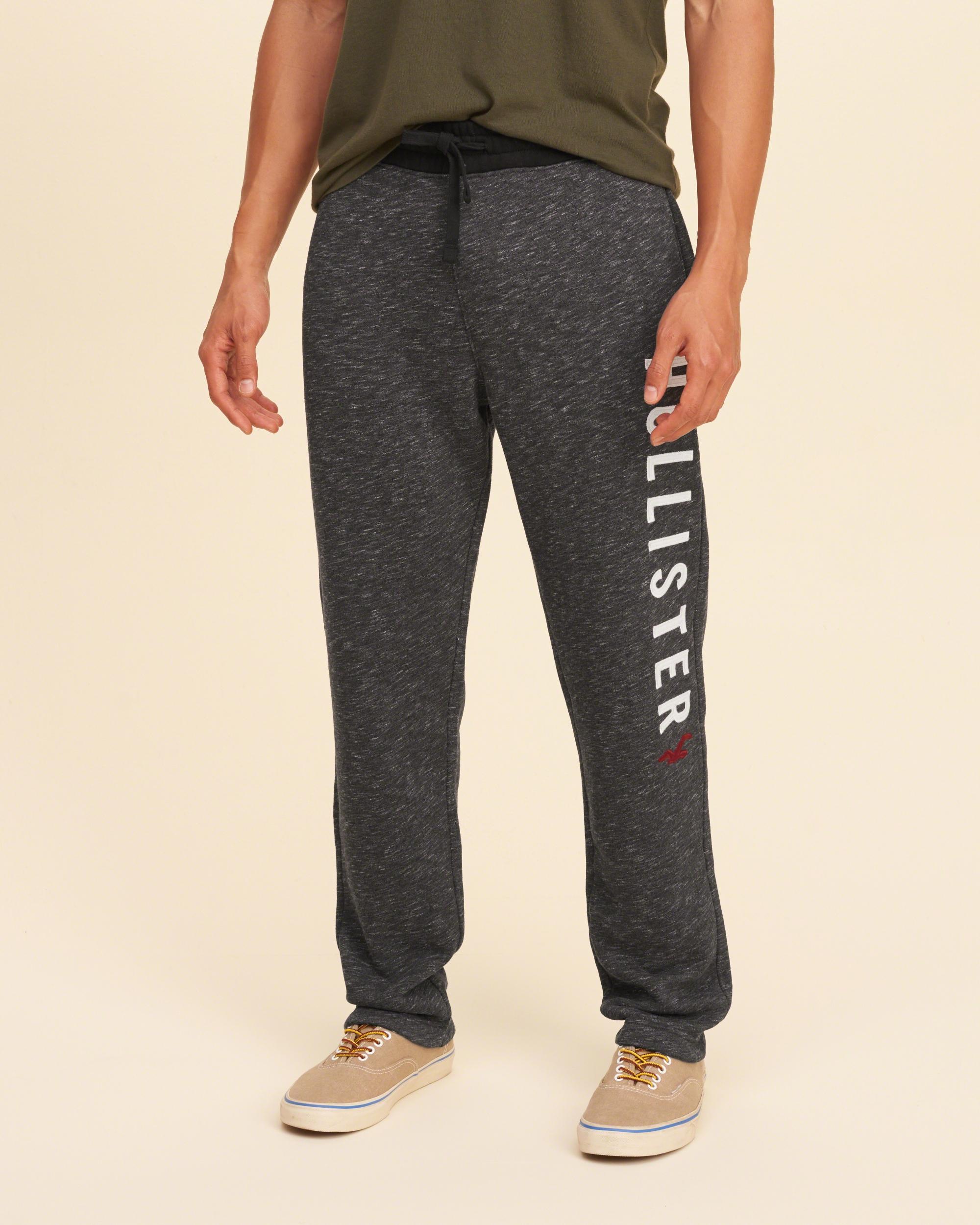 Lyst - Hollister Graphic Straight-leg Sweatpants in Gray for Men