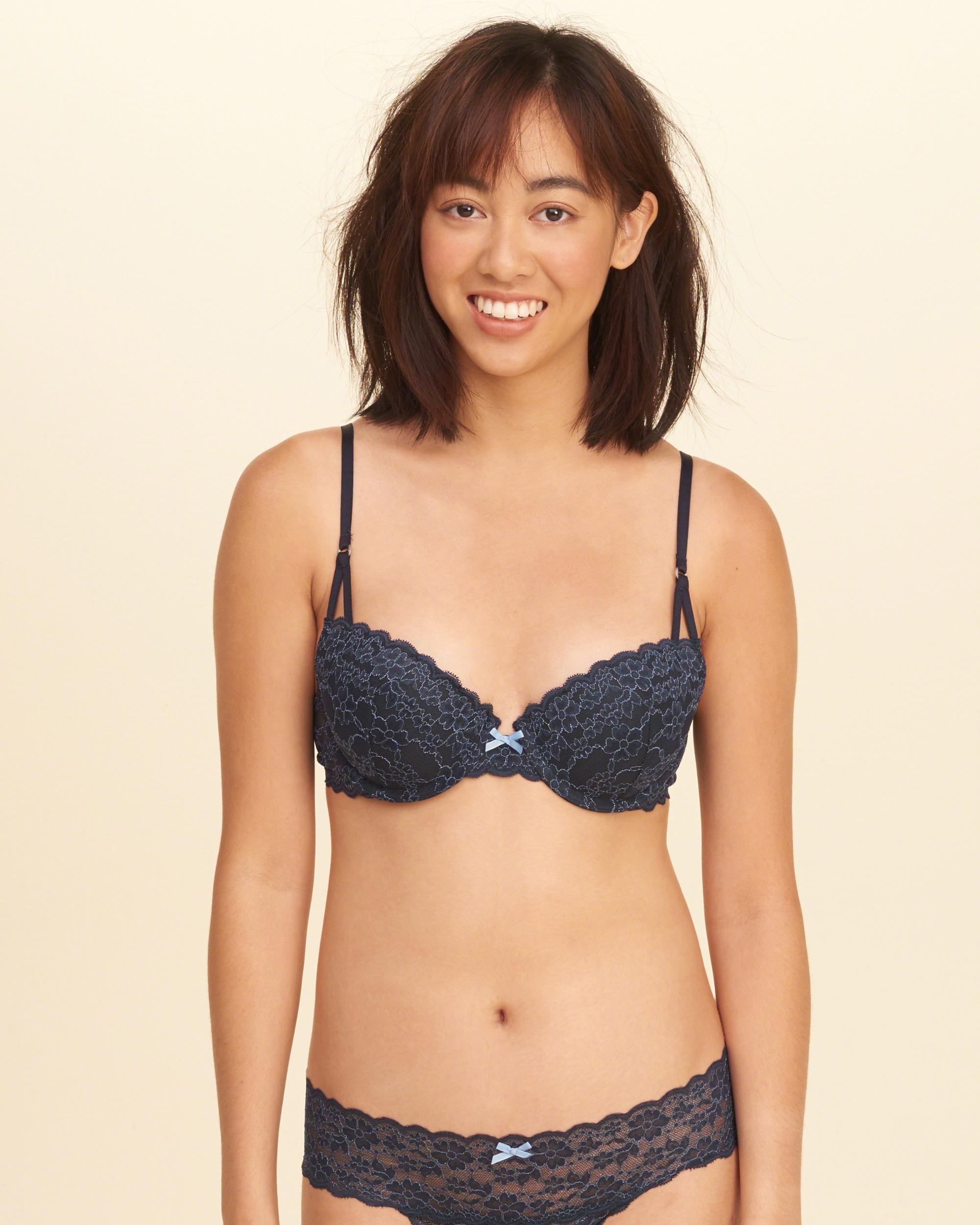 Lyst Hollister Pushup Lace Bra in Blue