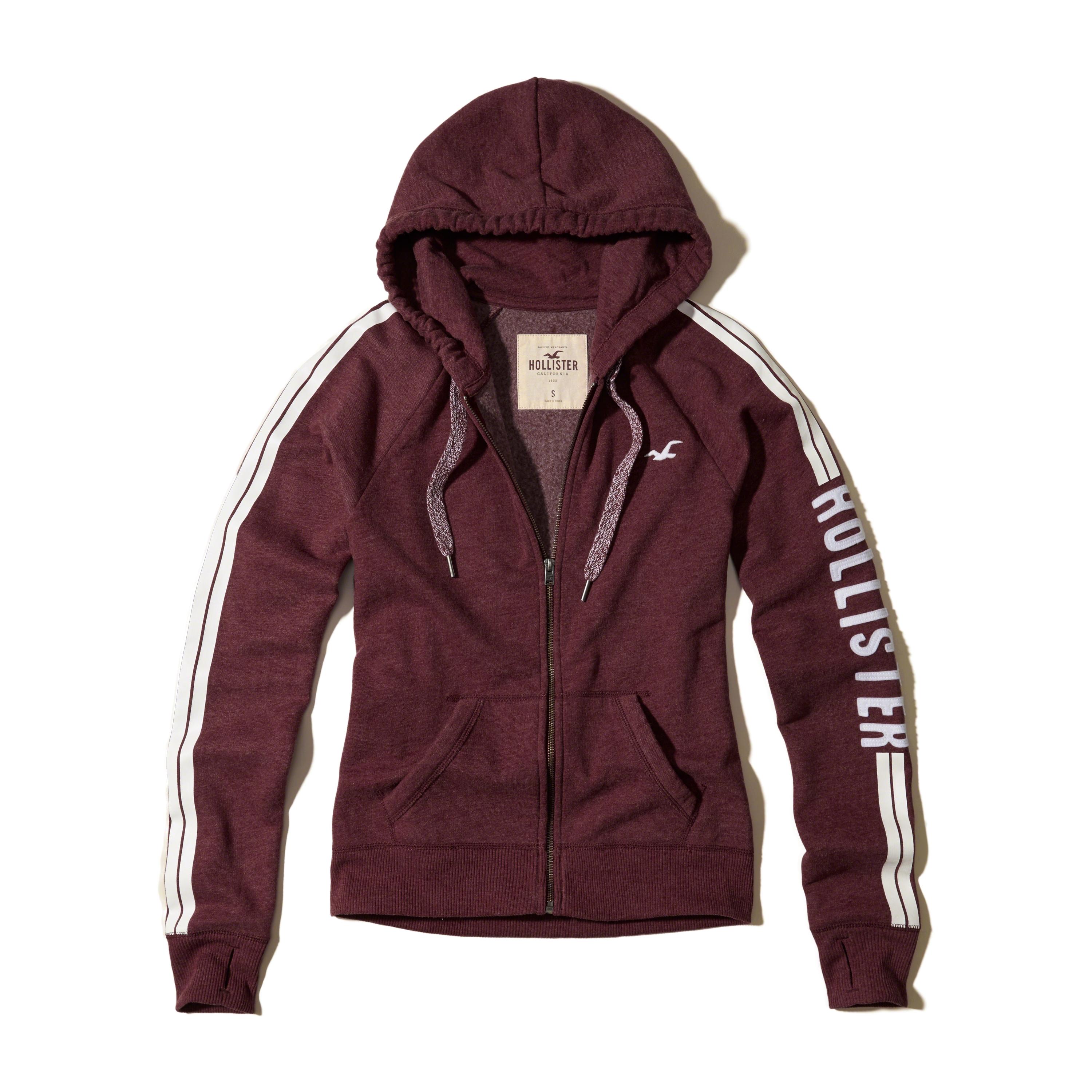 Hollister Graphic Full-zip Hoodie in Red  Lyst