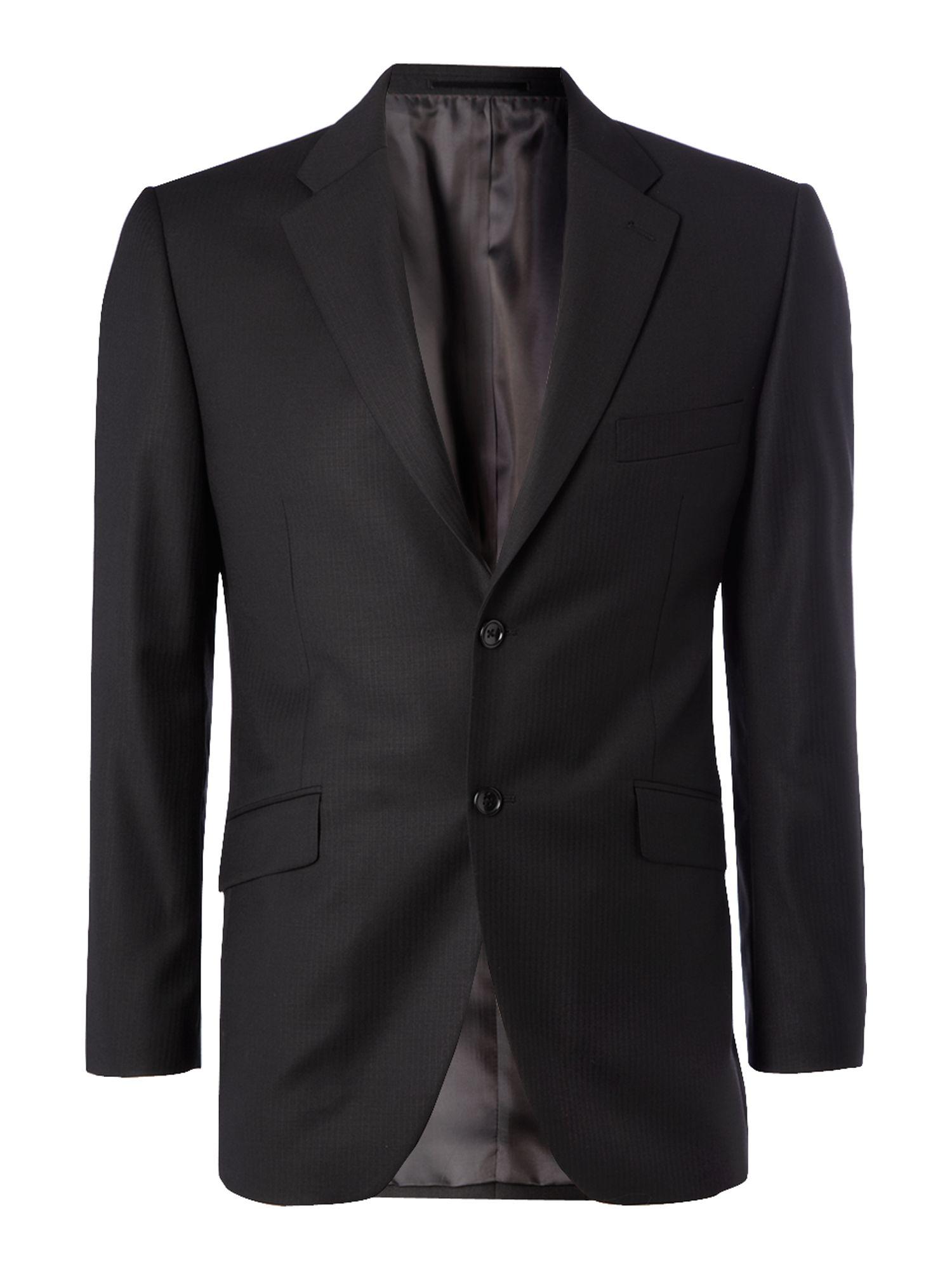 Howick Ford Fine Herringbone Suit Jacket in Black for Men | Lyst