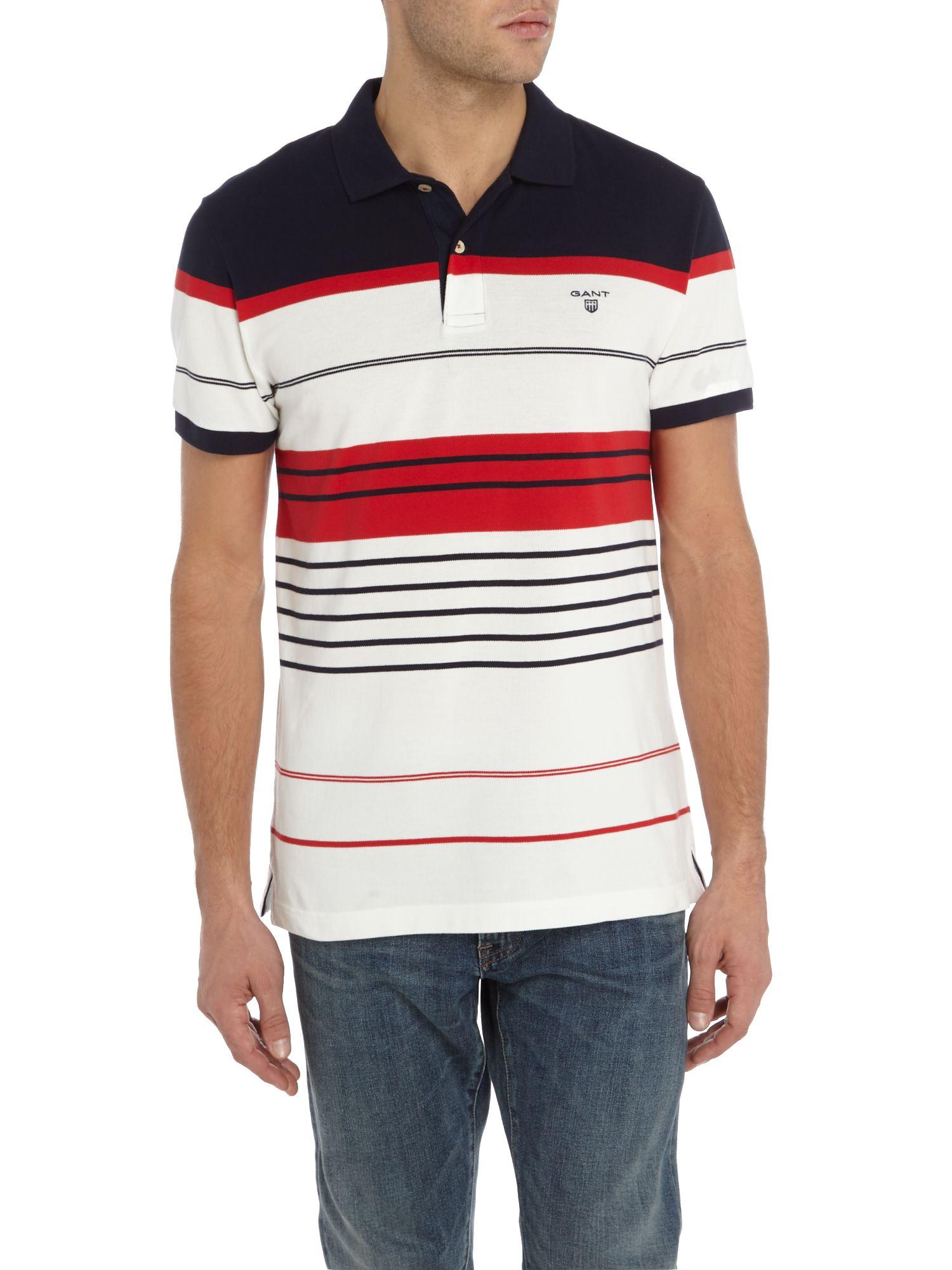 lyst gant multi striped polo shirt in blue for lyst gant multi striped polo shirt in blue for