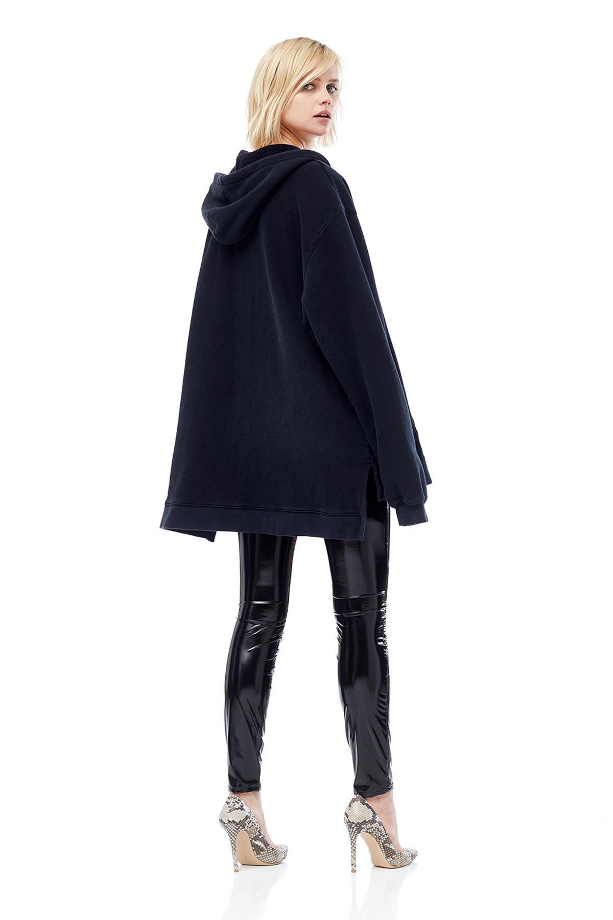 Lyst Hudson Oversized Zip Up Hoo Dress In Blue Gallery Women S Logo Sweatshirts