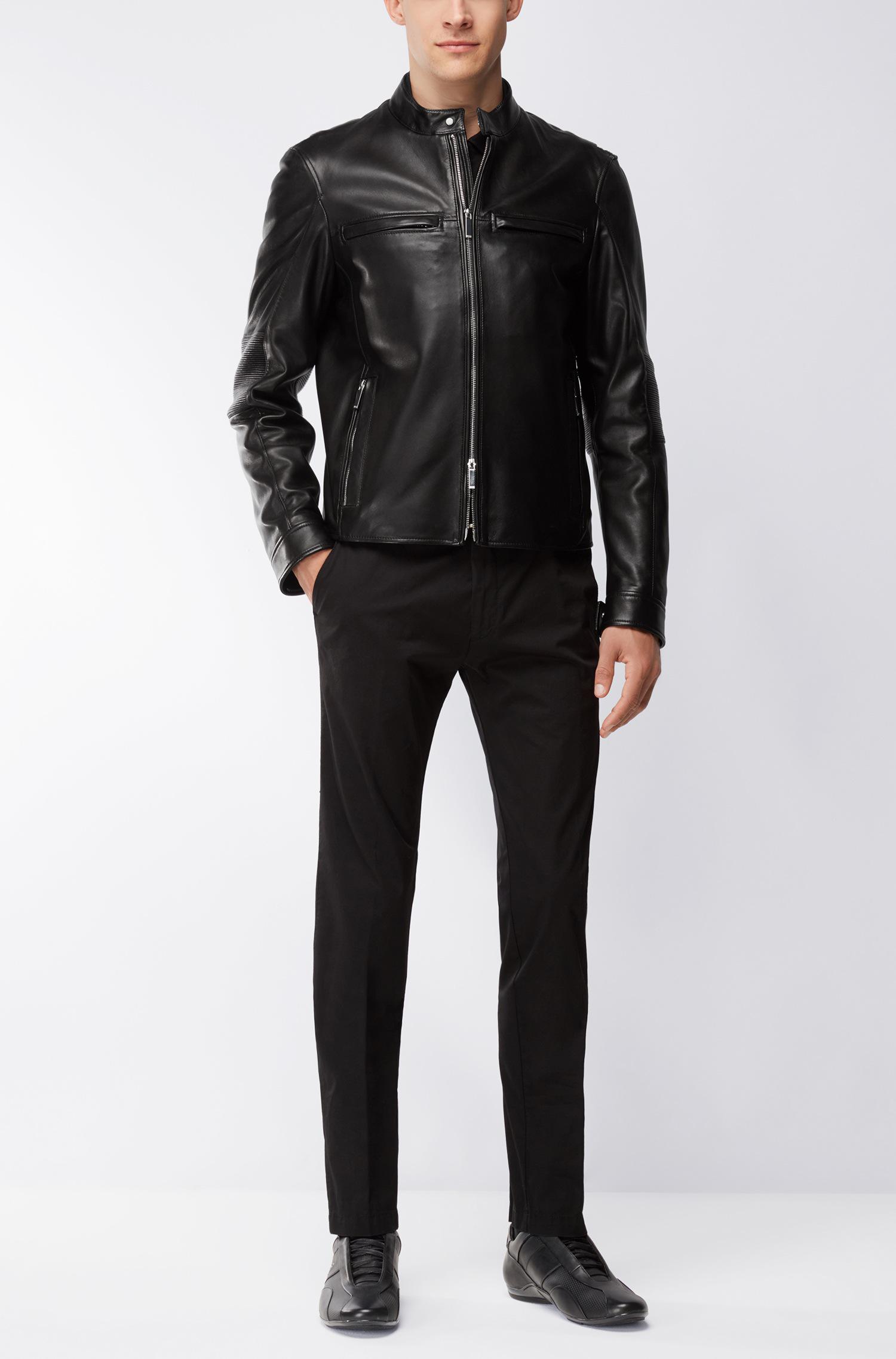 Boss Lamb Leather Jacket Norvan In Black For Men Lyst Gallery