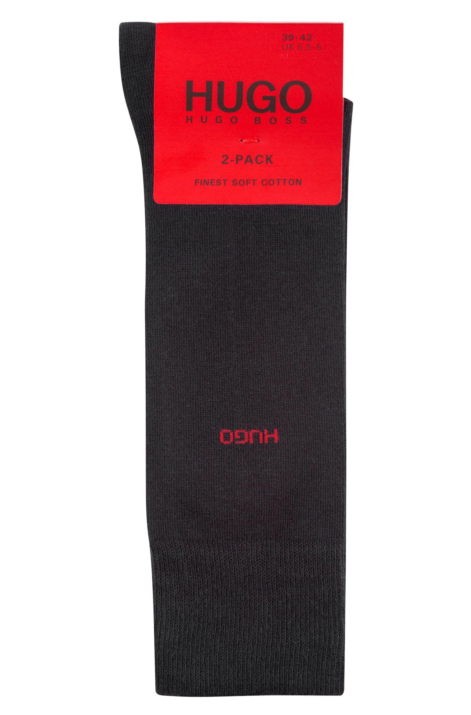 Lyst - HUGO Two-pack Of Regular-length Cotton-blend Socks in Black for Men