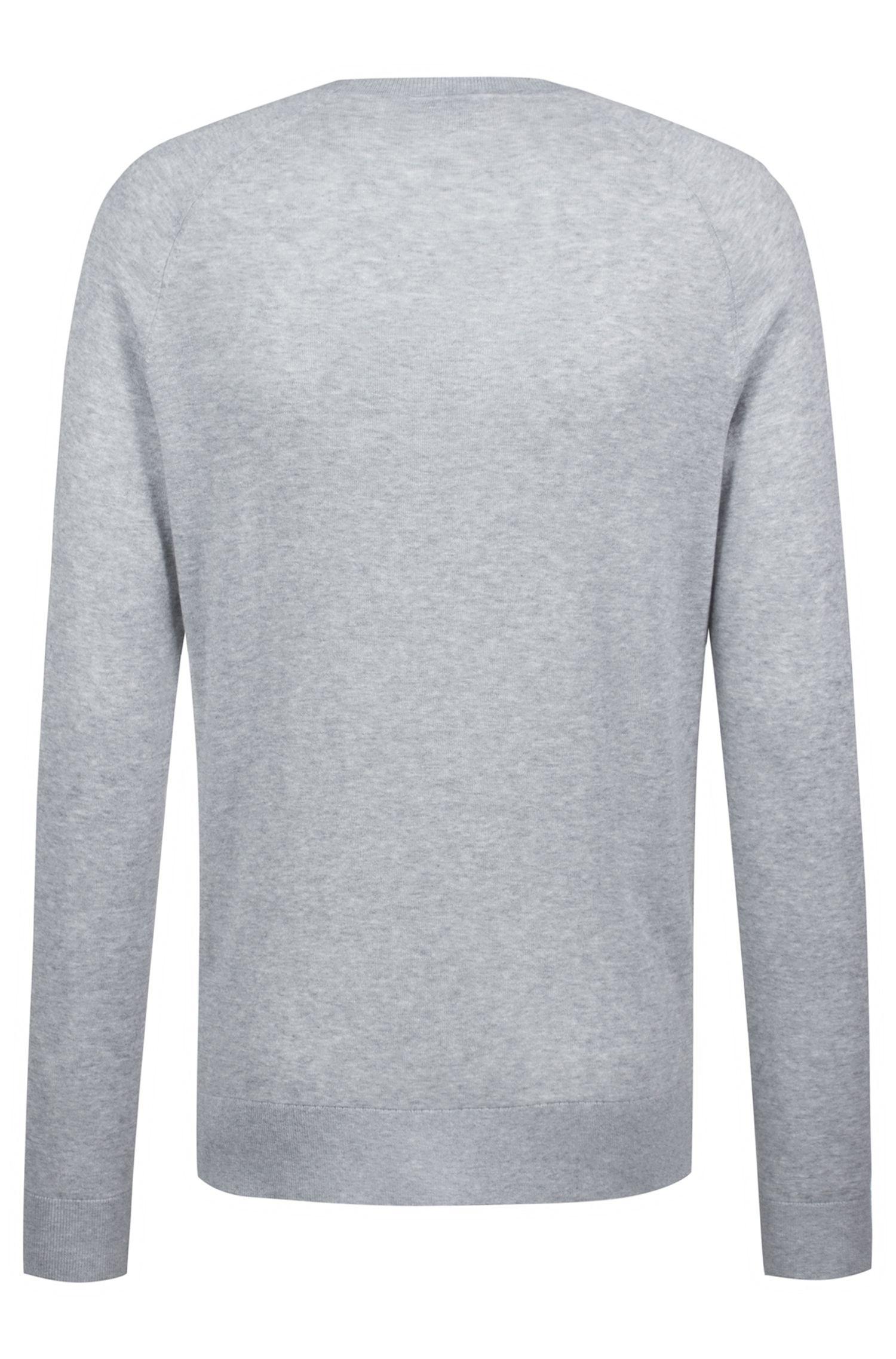 HUGO Regular-fit Sweater In Pure Cotton With Placed Structure in Gray ...