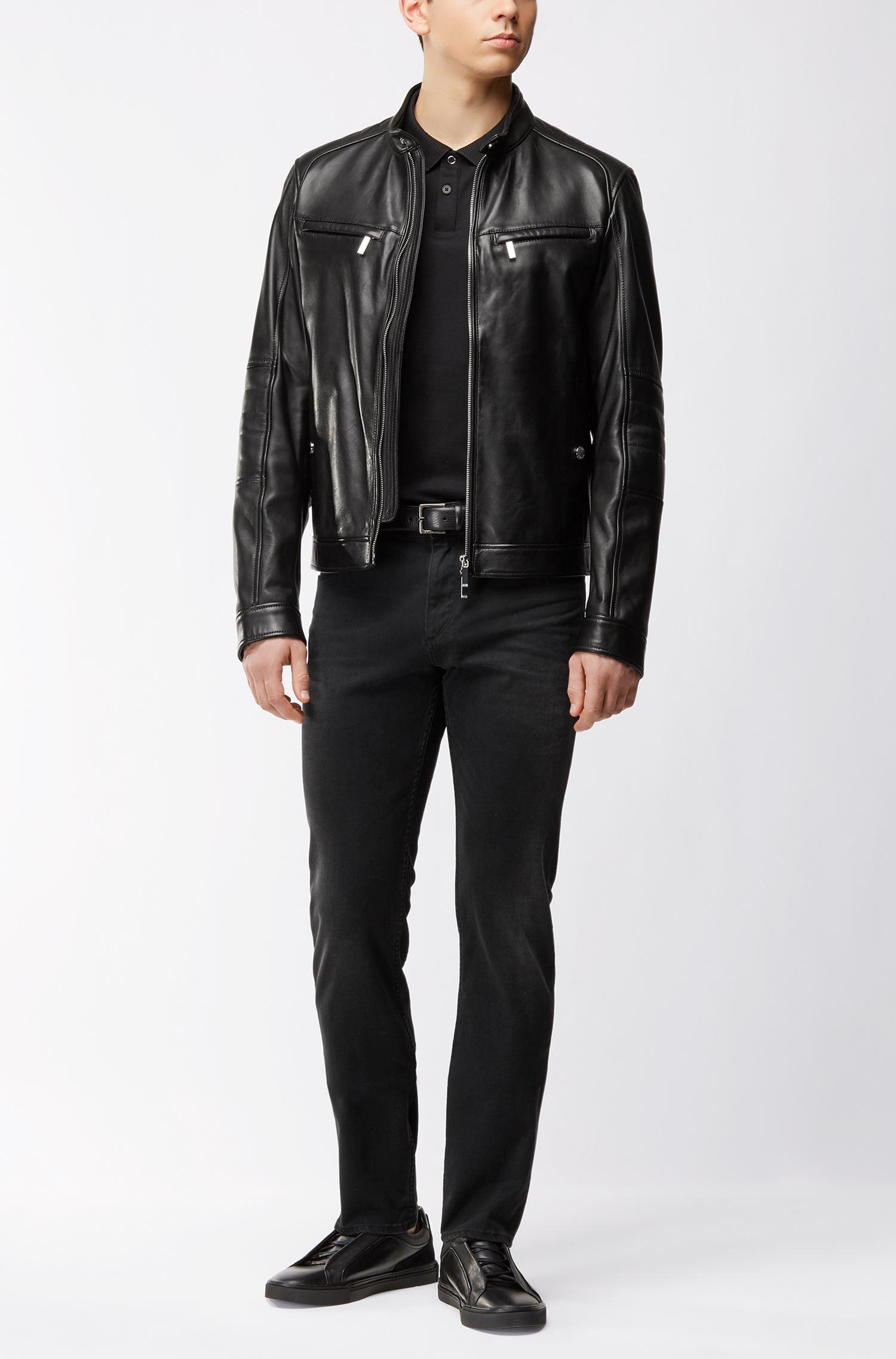 Boss Regular Fit Mercedes Benz Leather Jacket In Black For Men Lyst Gallery