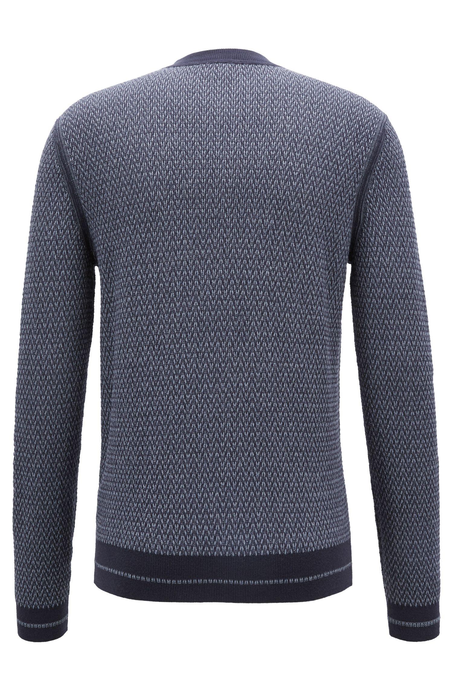 Lyst - BOSS Crew-neck Sweater In A Micro-structured Cotton Blend in ...