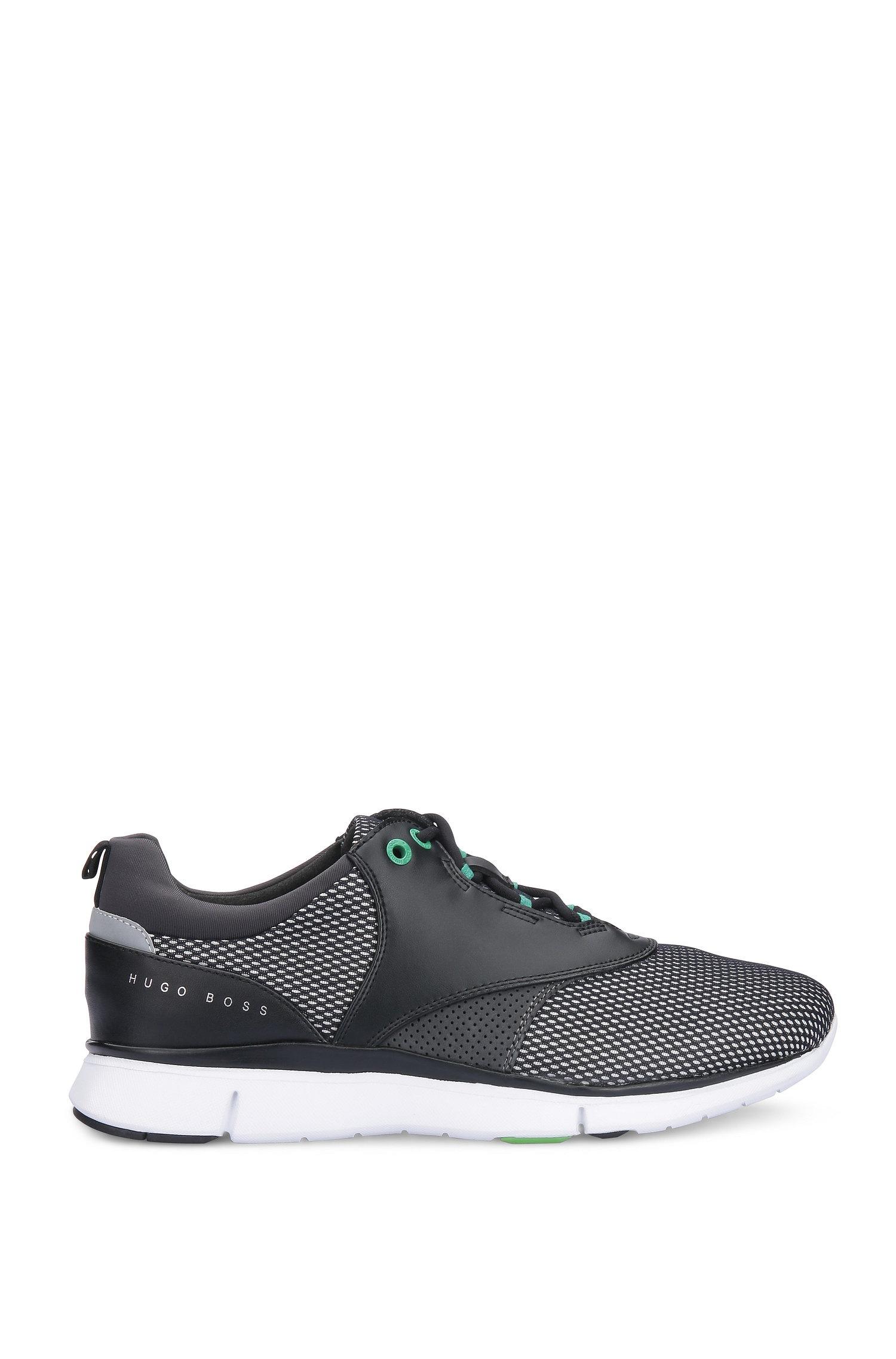 Lyst Boss Green 'gym Runn Nyme' Leather Neoprene Running Shoes in