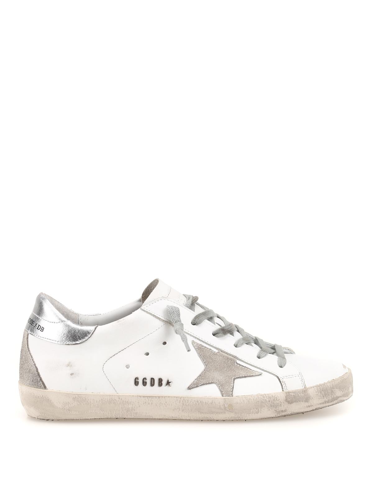 Golden Goose Deluxe Brand Leather White Superstar Sneakers With Metal ...