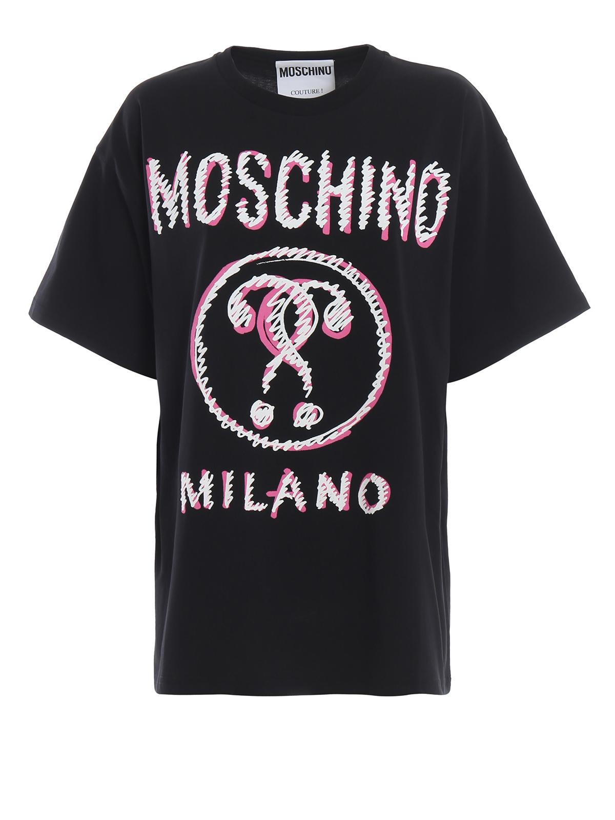 Moschino Milano Print Black Cotton T-shirt - Save 53% - Lyst